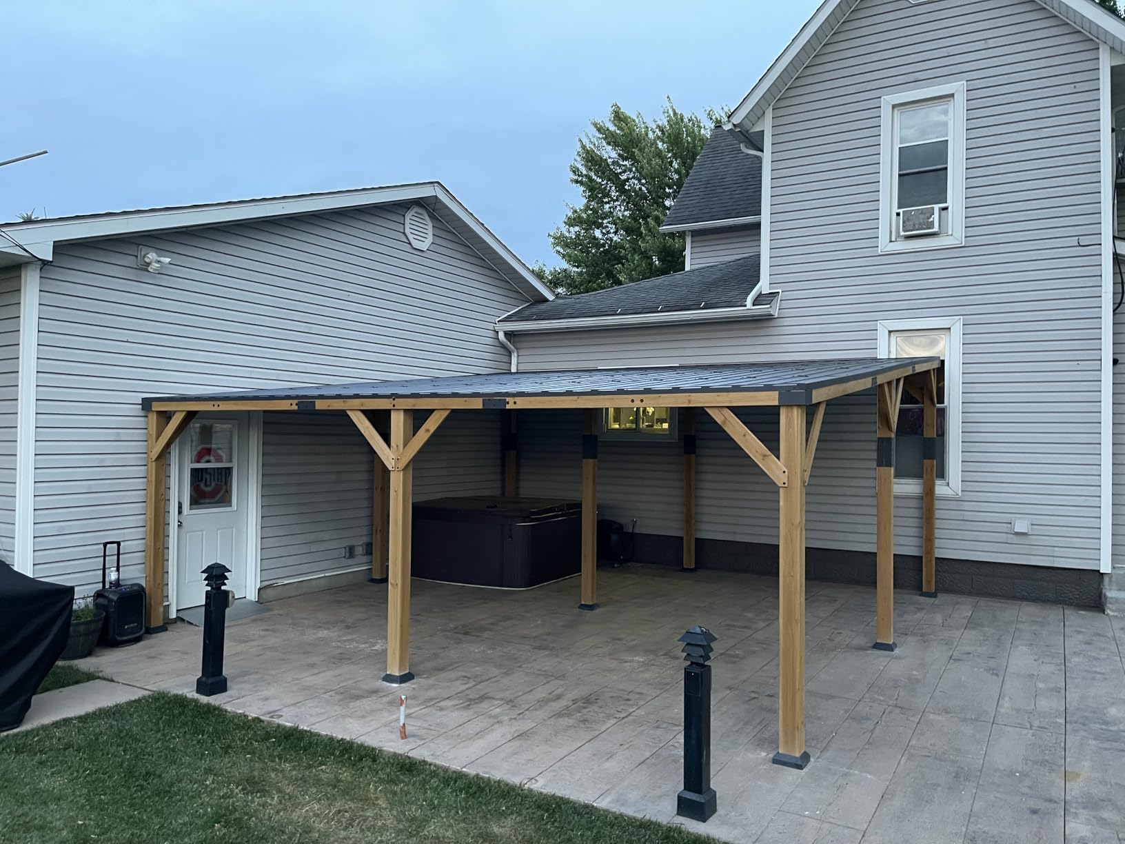 Jocisland 20' x 20' Cedar Wood Gazebo with Sloped Galvanized Steel Roof | Hardtop Gazebo Pavilion with Durable, Rot-Resistant Construction, Permanent Outdoor Pergola for Backyard, Garden & Deck customer photo 1