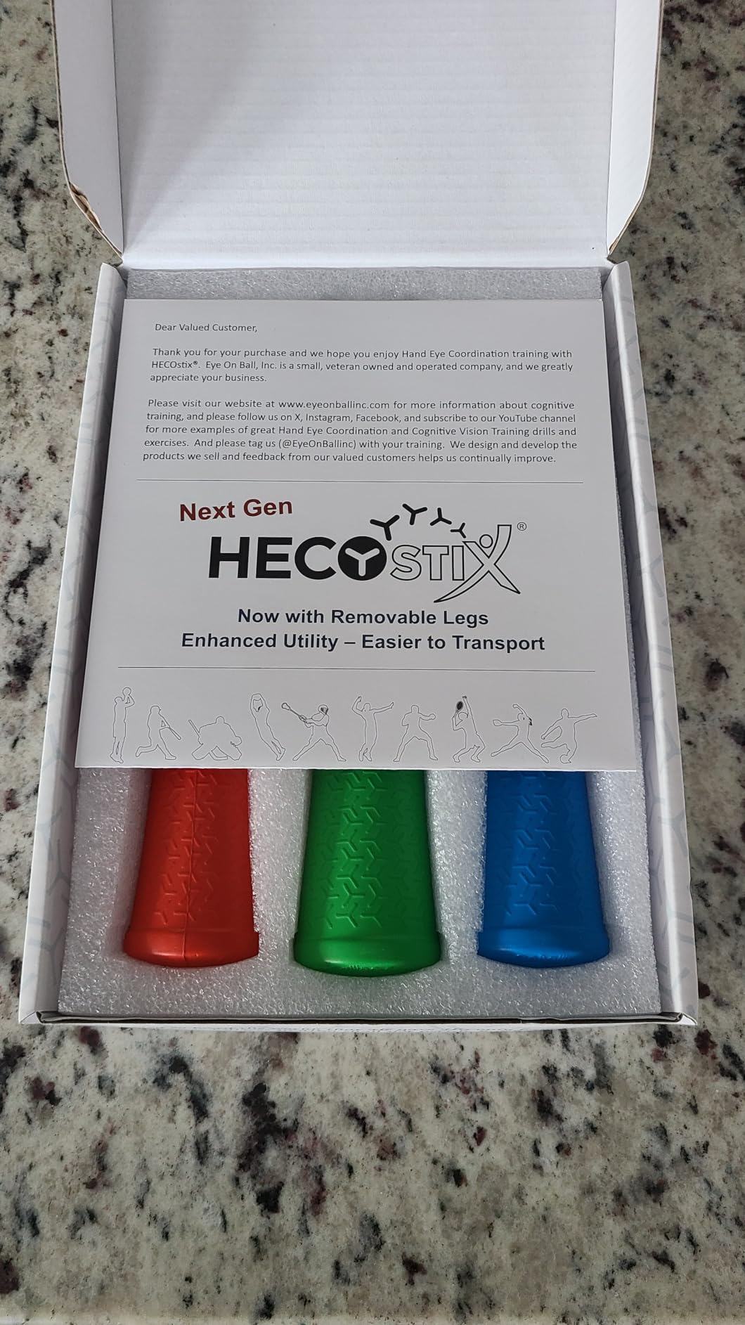 HECOstix RGB Hand Eye Coordination Training Tool - Reaction Time & Reflexes | Removable Color-Coded Legs, Lightweight 7oz, Waterproof, EVA Foam, Multi-Sport, Solo or Partner Drills customer photo 2