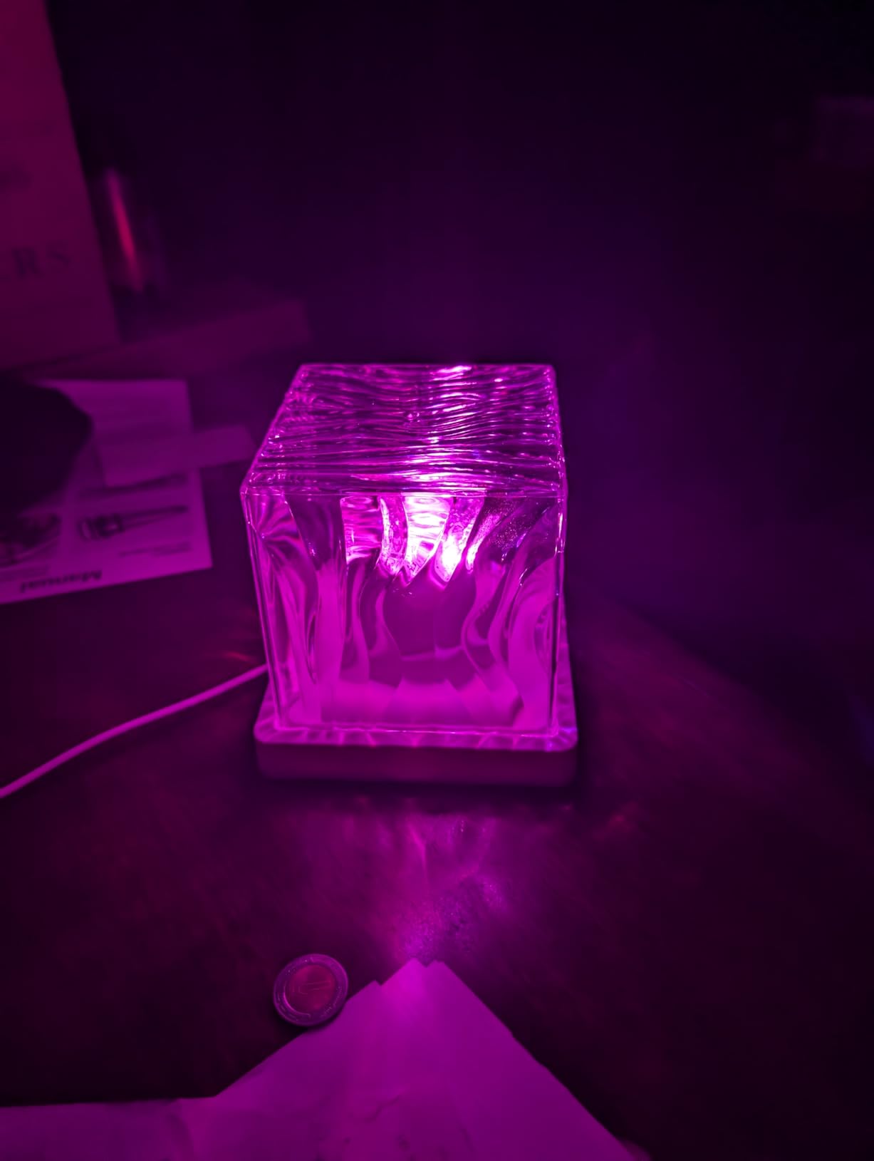 HUMIIEYE Northern Lights Projector, 1800mAh Battery Operated Aurora Night Light Cube, 16 Color, Remote Mood Lighting Galaxy Projector, Trendy Cute Stuff for Kids Teen Girls Gifts Bedroom Room Decor customer photo 2