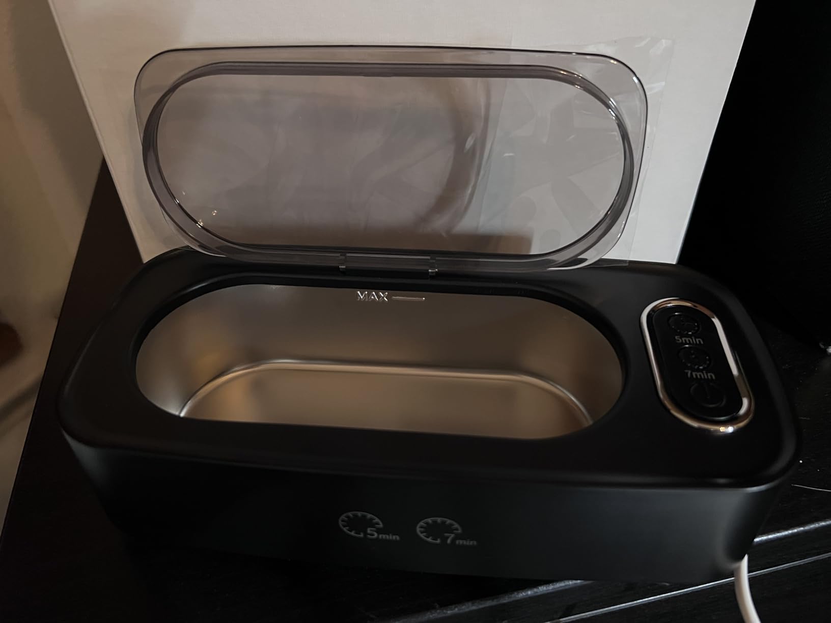 Ultrasonic Cleaner, 48kHz Ultrasonic Jewelry Cleaner Machine for Eyeglasses, Jewelry, Rings, Watch Straps, Dentures and More, Dual Cleaning Modes & 304 Stainless Steel Tank, 400ML Capacity, Black customer photo 2