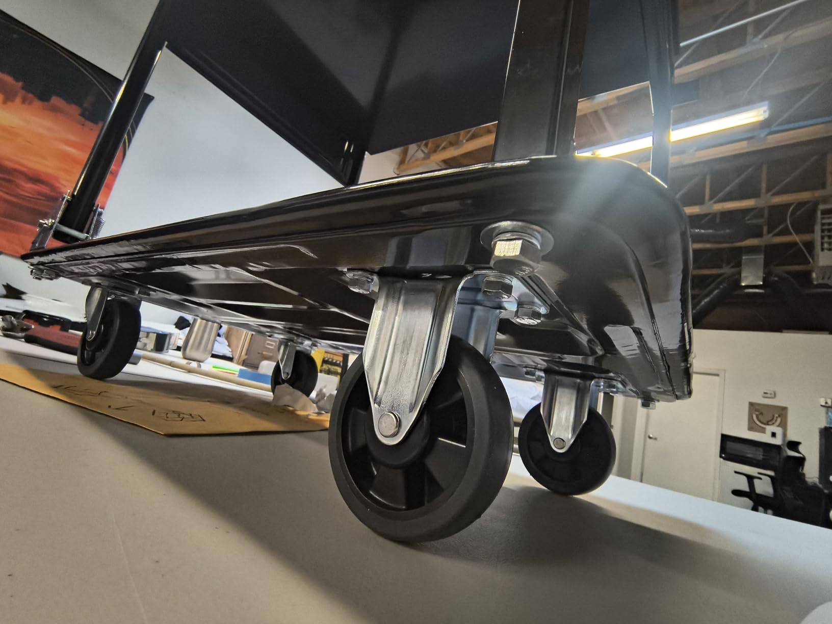 VEVOR Heavy Duty Platform Truck, 2000 LBS Industrial Steel Flatbed Cart with 360° Swivel Wheels, Platform Push Cart Dolly, Easy Storage for Warehouse/Garage/Moving/Garden (48