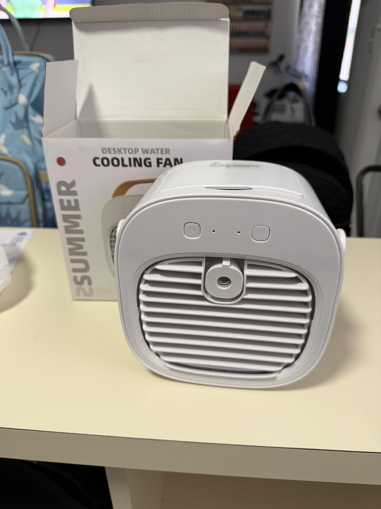 Portable Air Conditioner - 5200mAh Rechargeable Mini Air Conditioner with 3 Speed Settings, 5-10 Hours Runtime, Quiet Desk Cooling Fan, Personal Air Cooler for Home, Bedroom, Travel, Office, Outdoor customer photo 1
