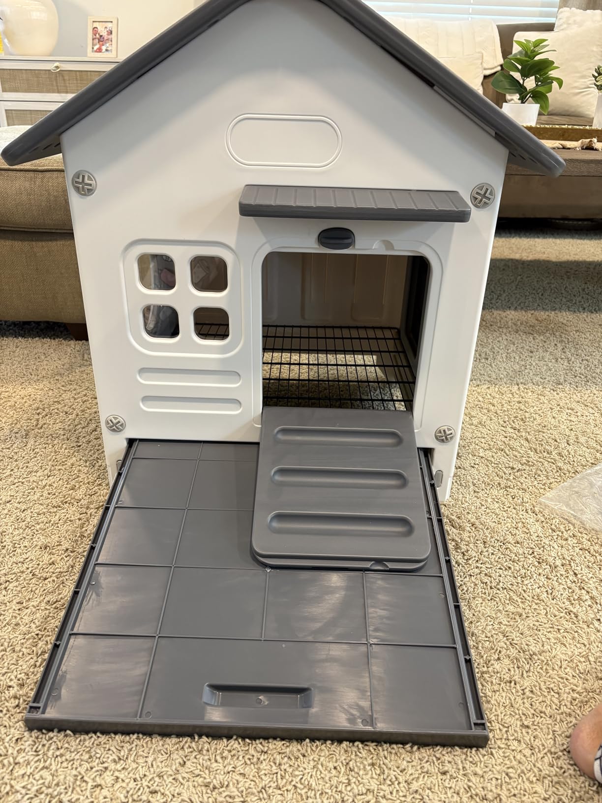Rabbit Hutch Outdoor Indoor Plastic Bunny Guinea Pig Cage Enclosure customer photo 2