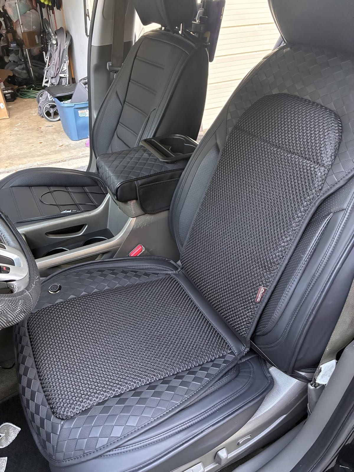 Coverado Upgraded Cooling Car Seat Cover, 12V-24V Ventilated pad Built with 8 Turbo Fans, 3-Speed Dual Blowing & Suction for Effective Cooling Universal Black Cushion, Great for Summer Driving customer photo 2