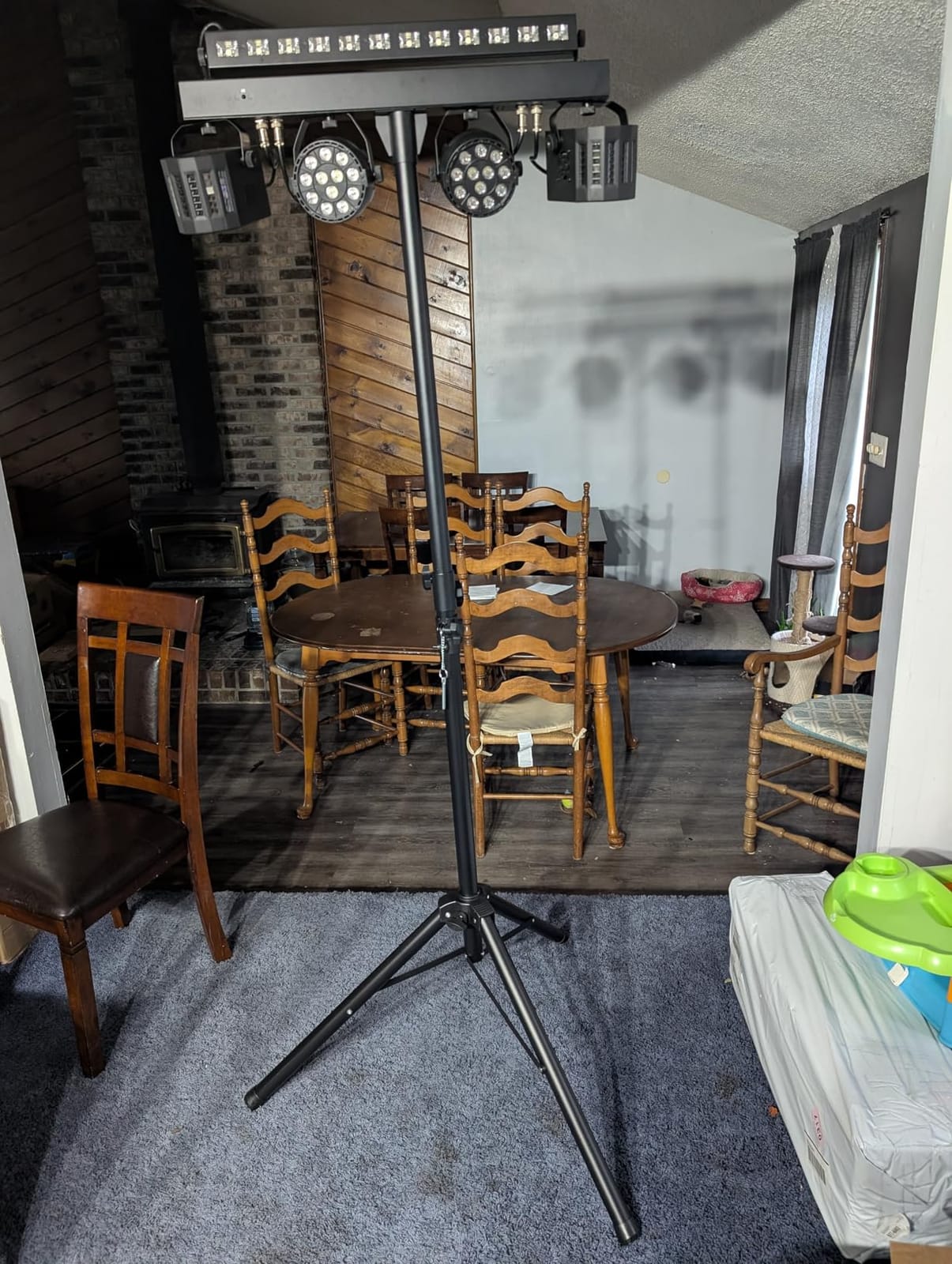 DJ Lights with Stand for Party | All-in-One LED Stage Lighting System for Weddings Club Gig Bar Band Disco Booth Live Show Events | Sound Activated & DMX512 | Portable 7FT Tripod customer photo 1