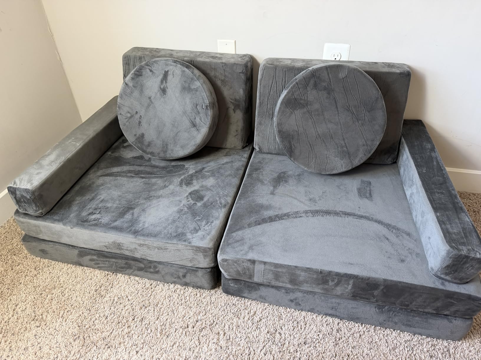 12pcs Modular Kids Play Couch, Convertible Toddler Sectional Sofa | CPC Certified, Washable, Durable Foam Floor Cushion for Kids Playroom (Play Fort/Castle) customer photo 1