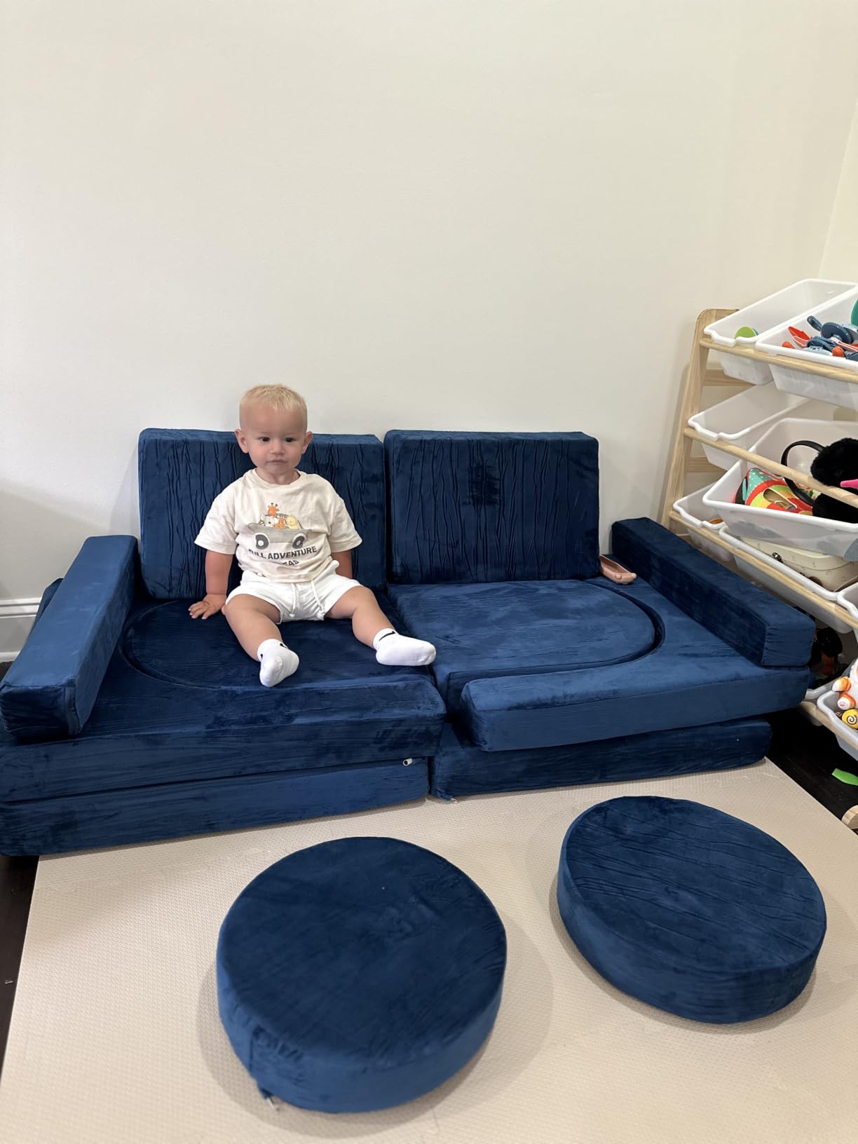 12pcs Modular Kids Play Couch, Convertible Toddler Sectional Sofa | CPC Certified, Washable, Durable Foam Floor Cushion for Kids Playroom (Play Fort/Castle) customer photo 2