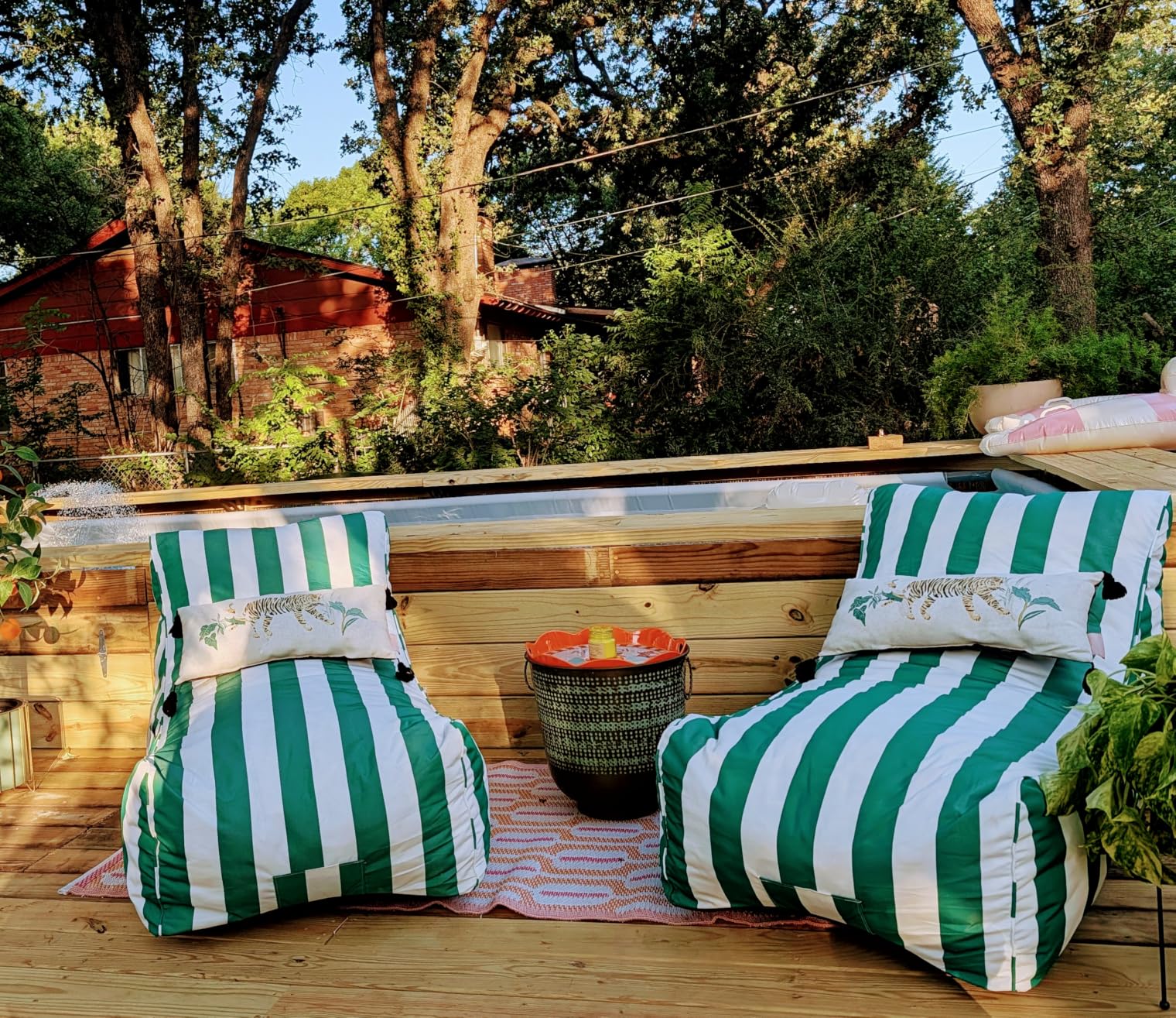 Deep Seating Bean Bag Chair for Adults, Memory Foam with Back Support Panel & Waterproof Fabric, Retains Shape for Yacht, Dock, Patio & Indoor Use,Green customer photo 1