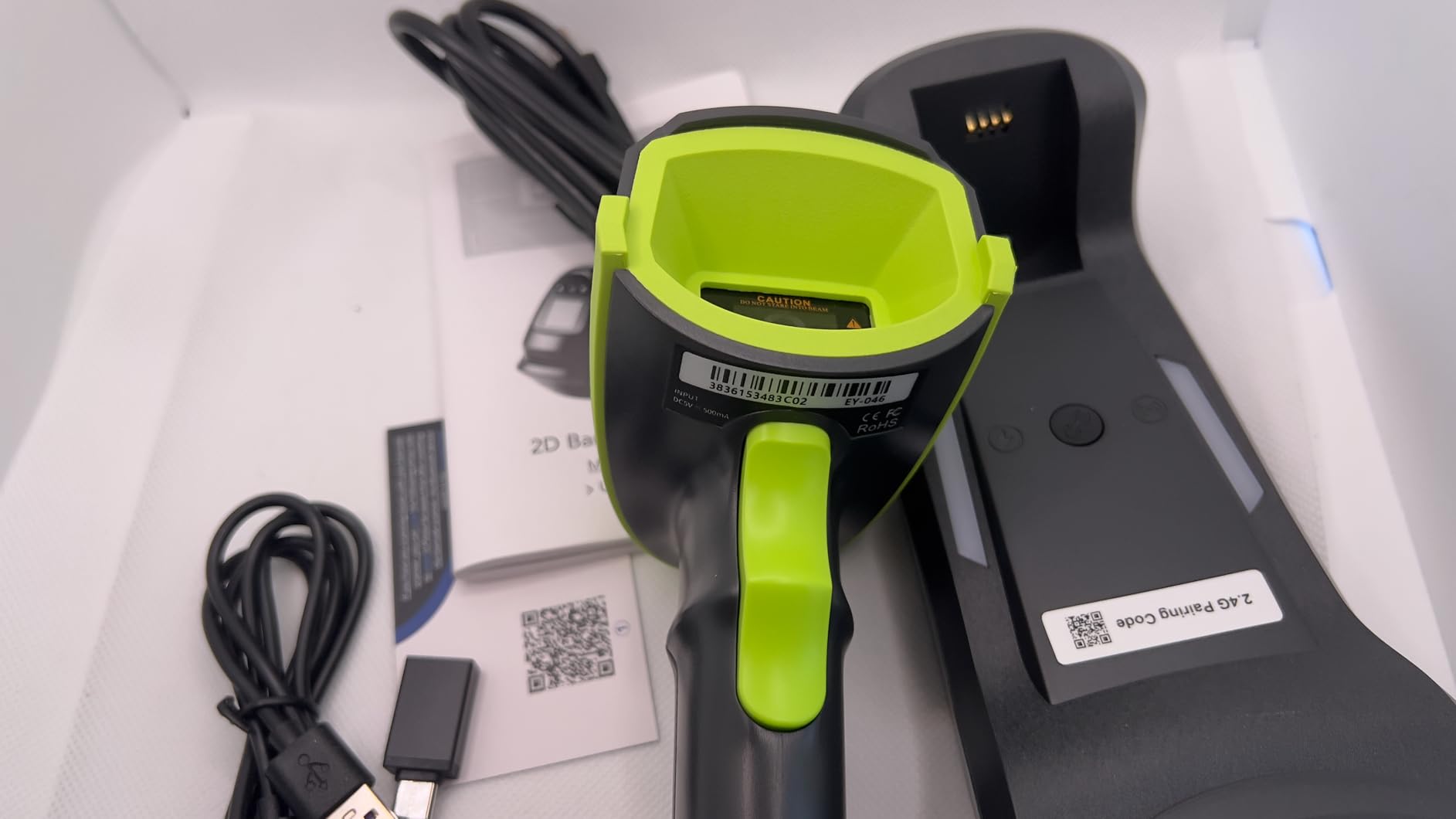 Eyoyo Handheld 1D 2D QR Bluetooth Wireless Barcode Scanner with Screen | 1.44
