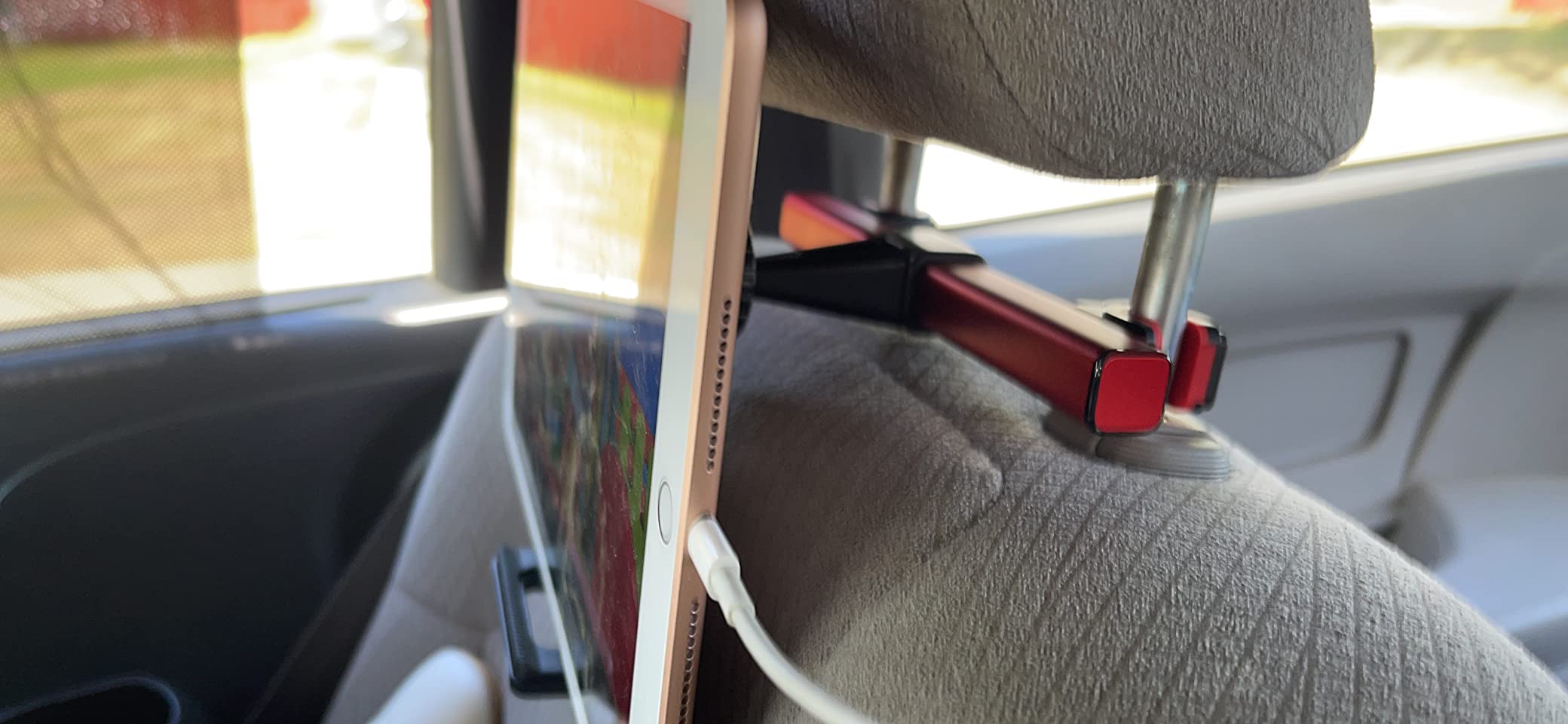 Lamicall Car Headrest Tablet Holder, Foldable Clip, Lockable | Tablet Mount for Car Backseat, Car Accessories for Kids, for iPad Pro, Air, Mini, Galaxy Tab, Fire HD, 5.4-13