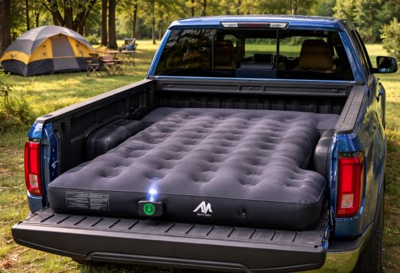 AYAMAYA Truck Bed Air Mattress with Built-in Cordless Rechargeable Pump, Inflatable Mattress with Pillow for 6-6.5ft Full Size Short Truck Beds, Portable Pickup Airbed for Outdoor Camping, Road Trip customer photo 1