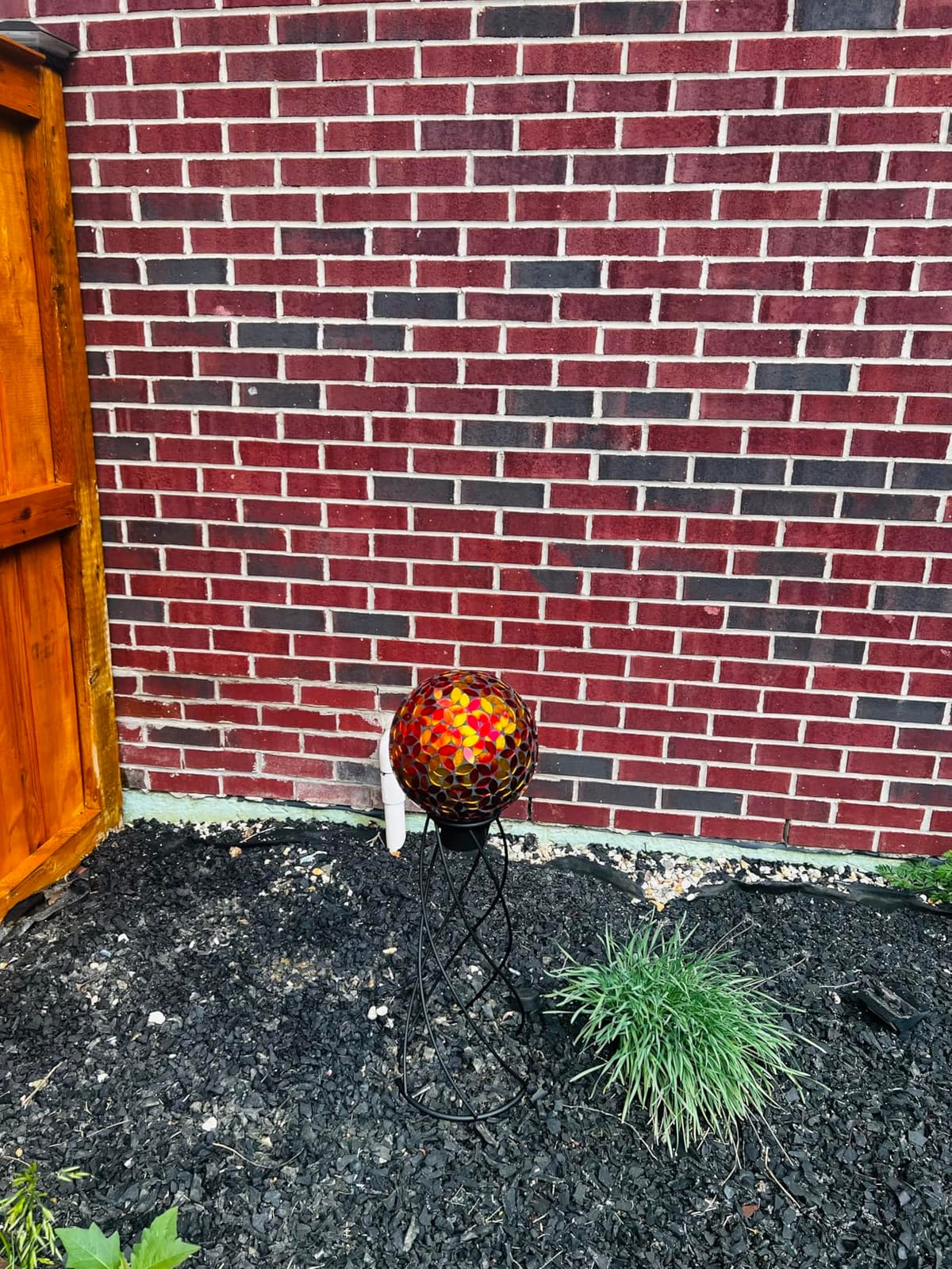 Lily's Home Colorful Mosaic Glass Gazing Ball, Durable Outdoor Reflective Globe - Enhances Yard, Patio, Home Ambiance for Garden Lovers, Vibrant Glass Flower Pattern (10