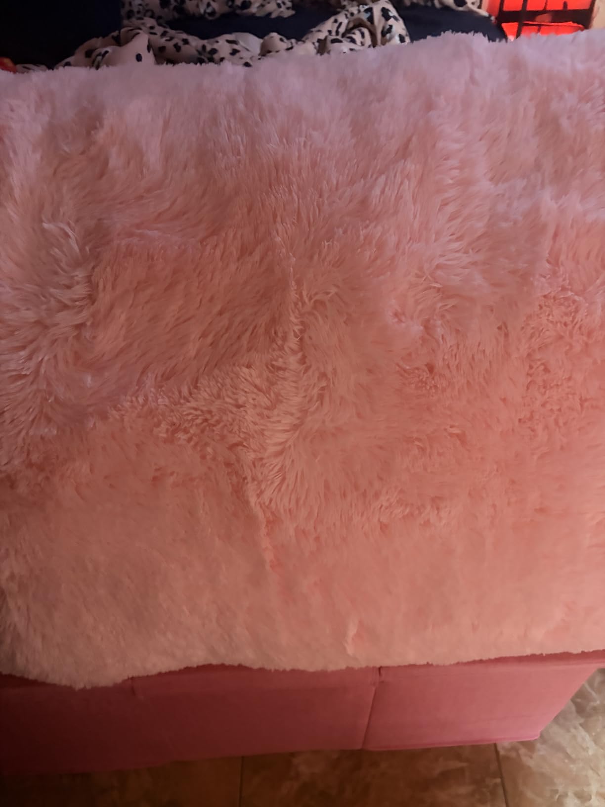 3 in 1 Kids Bean Bag Chair Bed, Kids Fluffy Stuffed Floor Pillow for Gaming and Reading, Ultra Soft Faux Fur Fabric Bean Bag Chairs to Lounger for Playroom, Living Room, Bedroom, Pink customer photo 2