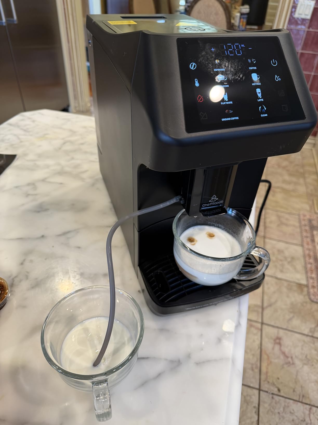 LINKLIFE Automatic Espresso Coffee Machine with Milk Frother and Grinder | 19 Bar Pressure Extraction, Auto Cleaning & Descaling Function - for Latte, Cappuccino, Americano, Flat White customer photo 2