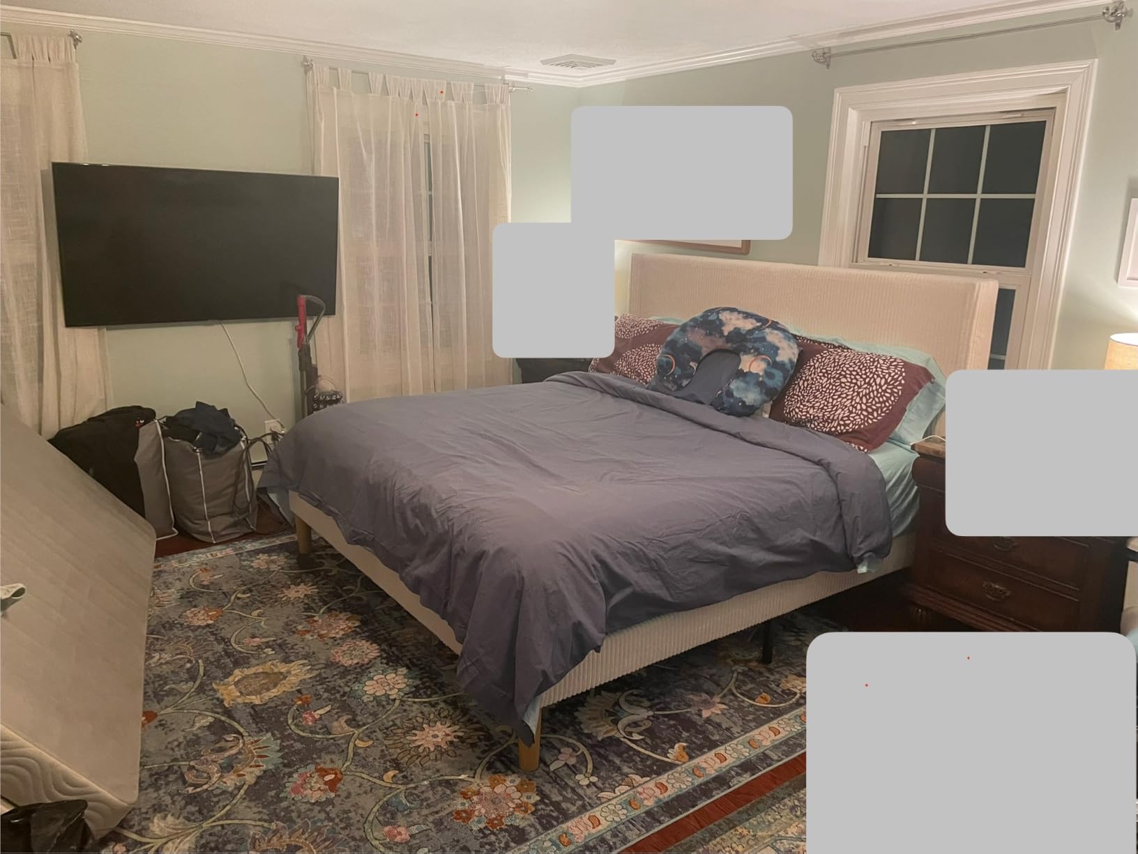HUAHUU King Size Bed Frame with 51.2