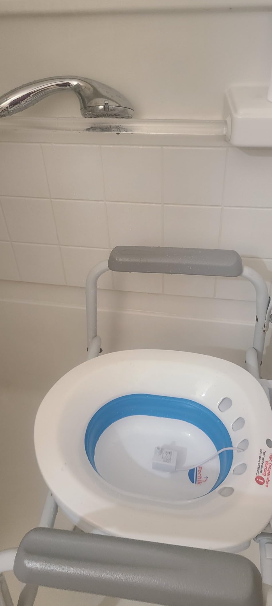Pochik Electric Sitz Bath for Toilet Seat, Collapsible Portable Soaking Tub for Hemorrhoids and Postpartum Care, Automatic Flushing Sitz Bath Basin with Adjustable Flow - Aqua customer photo 2