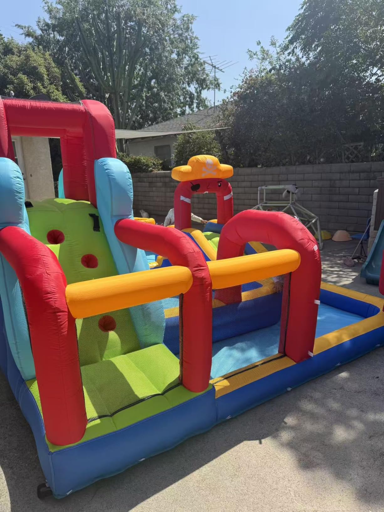 Inflatable Water Slide, 9 in 1 Kids Bounce House with 2 Slides, Pool&Trampoline, Fun Dart Game&Ring-toss Game, Climbing Walls, Bounce House with Blower for Outdoor Indoor, 108.3*106.3*56.3in customer photo 2