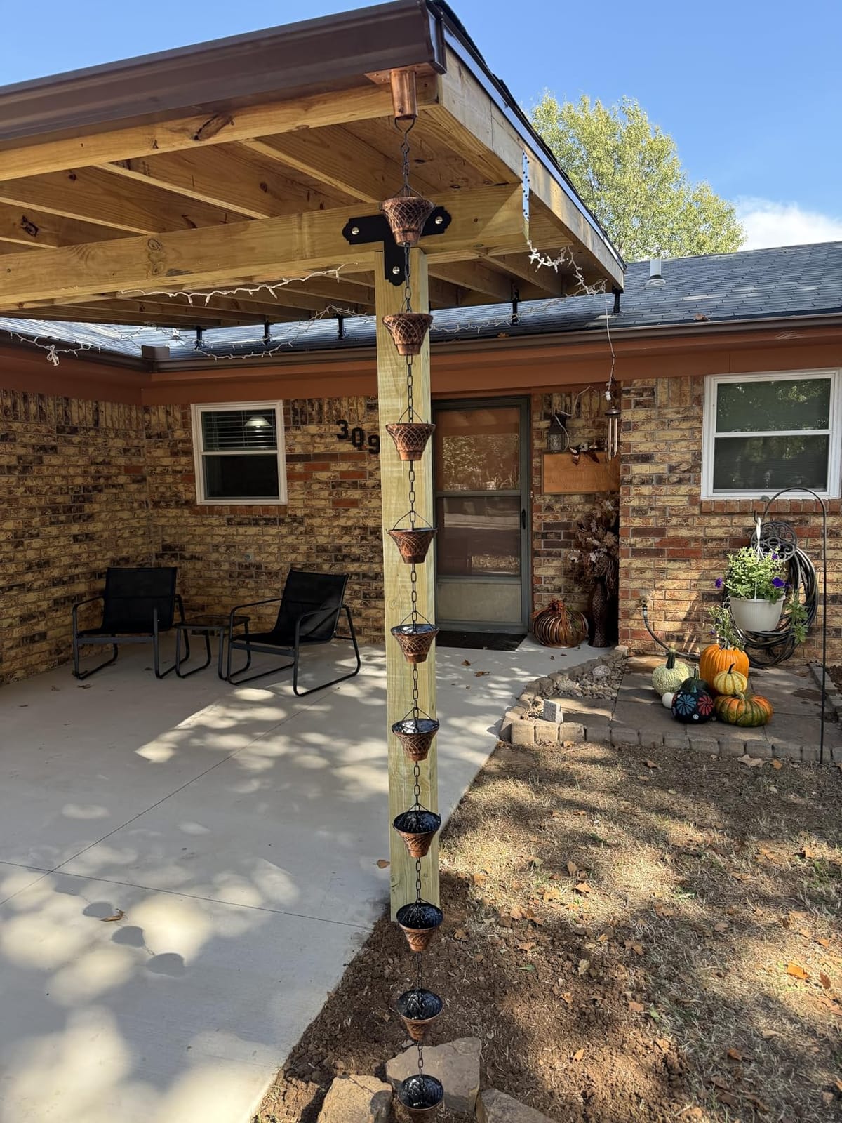 Rain Chains for Gutters Outside 8.5FT Copper Rain Catcher Chain with 13 Butterfly Cups Decorative Replacement for Downspout customer photo 2
