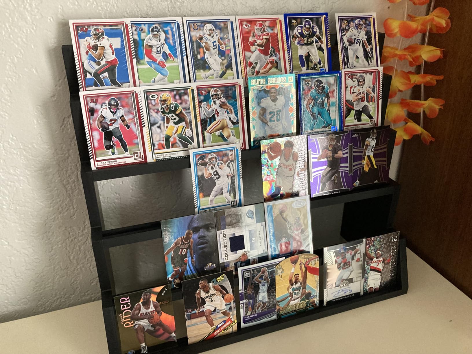 5 Tier Wooden Card Display Stand Holds 20-25 PSA BGS SGC Graded Sports Card | Easy Assembly, Baseball Cards, Basketball Cards, Football Cards, Trading Cards, Graded Card Display Stand customer photo 1