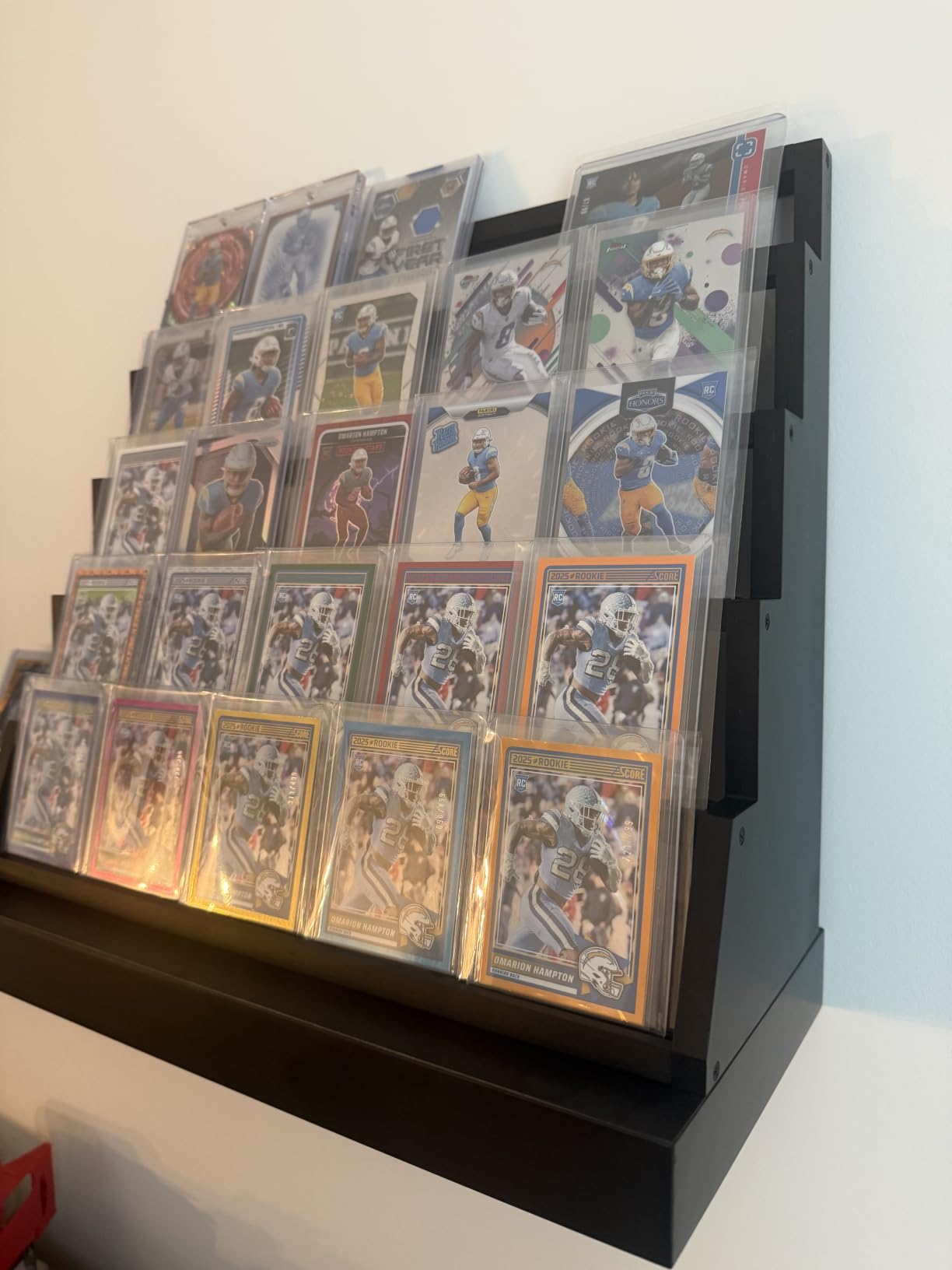 5 Tier Wooden Card Display Stand Holds 20-25 PSA BGS SGC Graded Sports Card | Easy Assembly, Baseball Cards, Basketball Cards, Football Cards, Trading Cards, Graded Card Display Stand customer photo 2