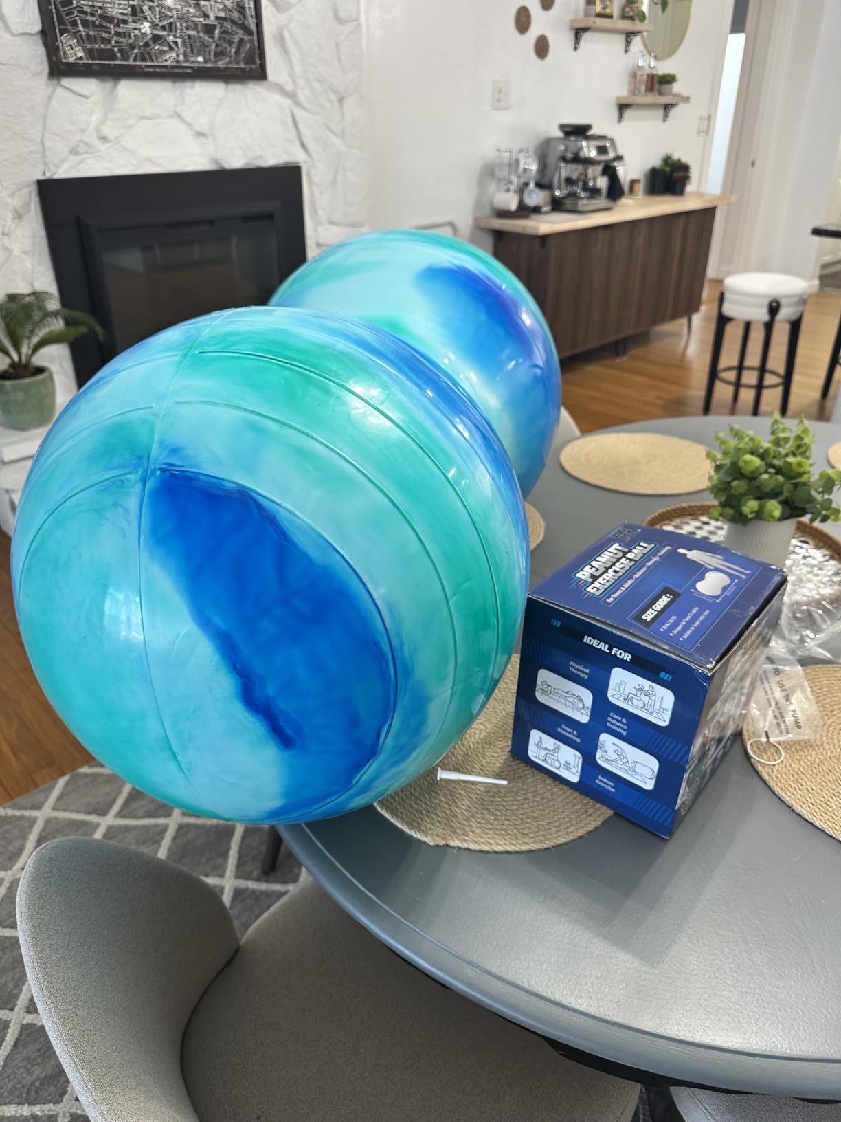 ZOOJOY Peanut Ball for Kids and Adults | 18/20Inch Anti-Burst Exercise Ball | Non Slip Pregnancy Labor Ball | Clouds Peanut Yoga Ball Chair for Core Strength, Balance, Physical Therapy | with Pump customer photo 1