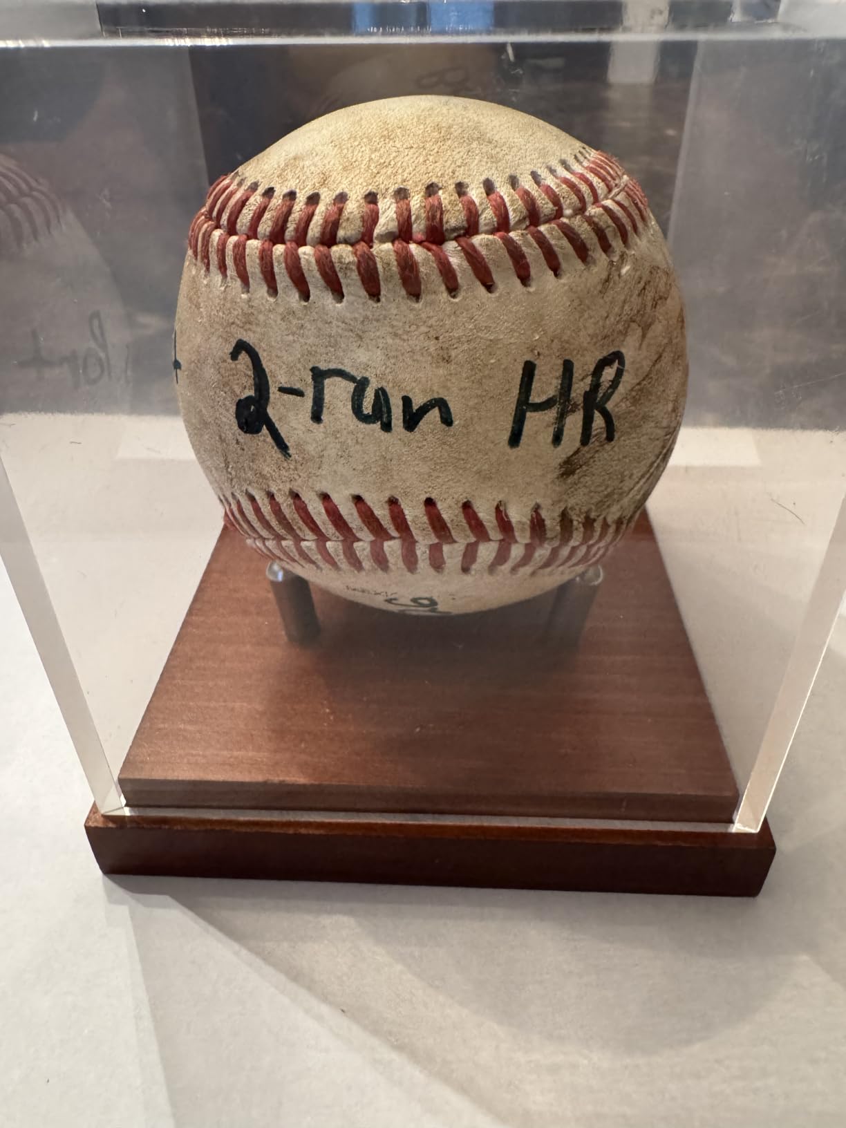 Happyseason Baseball Display Case, 93.8% UV Protection Clear Acrylic Box | SGS-Tested 290-400nm, Solid Wood Base, Stainless Steel Pegs, Single Autographed & Signed Baseball Memorabilia Holder customer photo 2