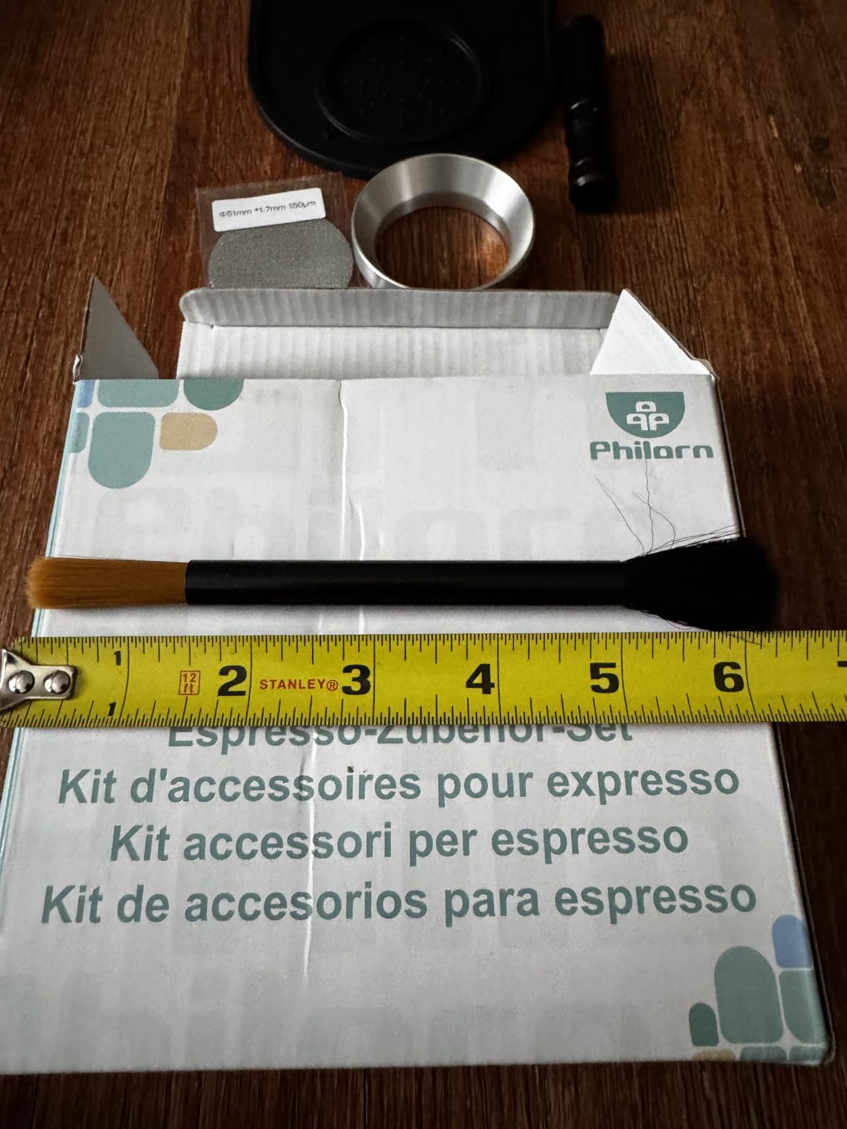 Philorn 51mm Espresso Accessories Kit, 6Pcs Dual Head Coffee Leveler, Puck Screen, Tamper Mat, Dosing Funnel, WDT Tool, Coffee Tamper Espresso Machine Accessories for 51mm Portafilter Barista Tools customer photo 1