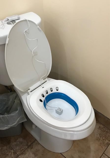Msiori Electric Sitz Bath for Toilet Seat - Suitable for Pregnant Women and Perineal Care, Hemorrhoids, Sits Bath Kit for Women, Perineal Soaking - Yoni Steam Seat - Collapsible - Navy customer photo 2