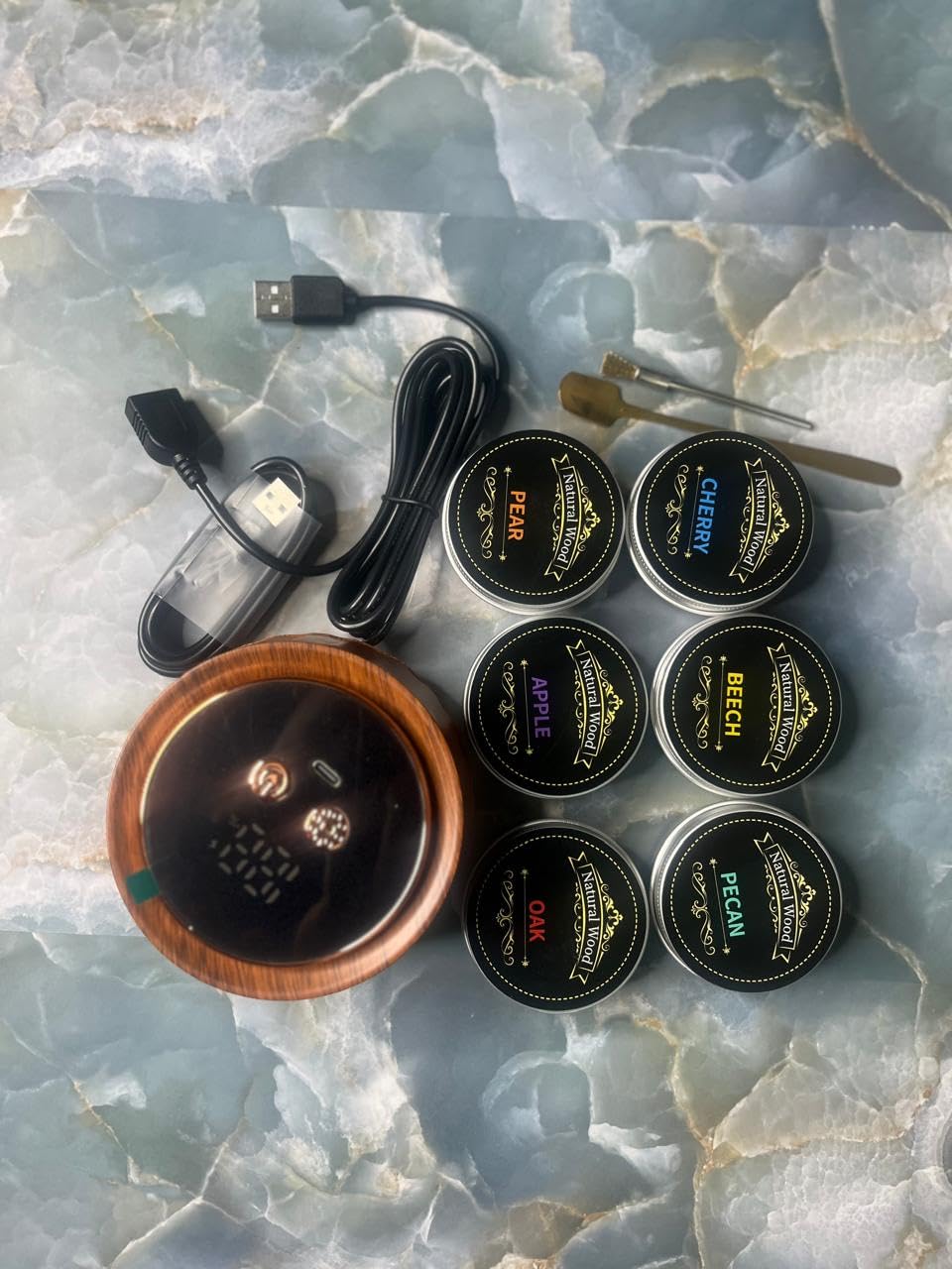 Electric Whiskey Smoker Kit - Rechargeable Cocktail Smoker with 6 Wood Chip Flavors - Smoke Infuser for Old Fashioned & Bourbon Cocktails - No Butane Needed - Whiskey Gifts for Men Dad (Rich Oak) customer photo 2