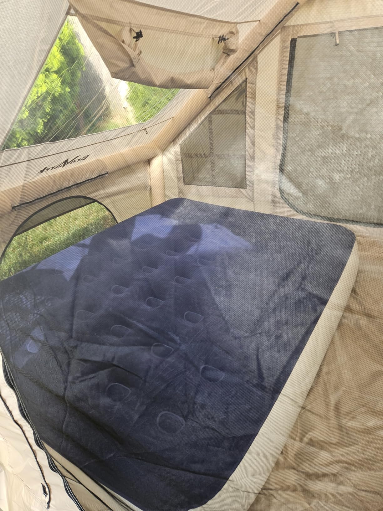 Inflatable Tent with Skylight, 4-6 Person Portable Blow Up Tent, Hot Tent with Stove Jack, Inflatable House for Camping, Quick Setup Air Tent for Family Outdoor, Hiking, Glamping, Waterproof with Pump customer photo 1