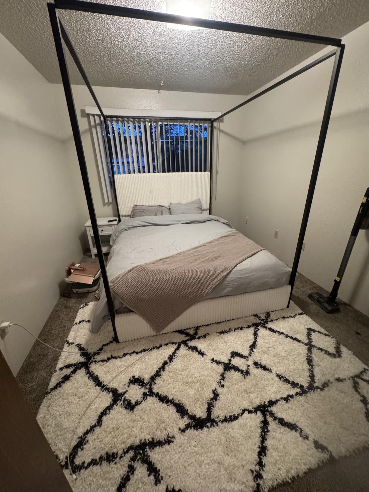 Merax Luxury King Canopy Bed White customer photo 1