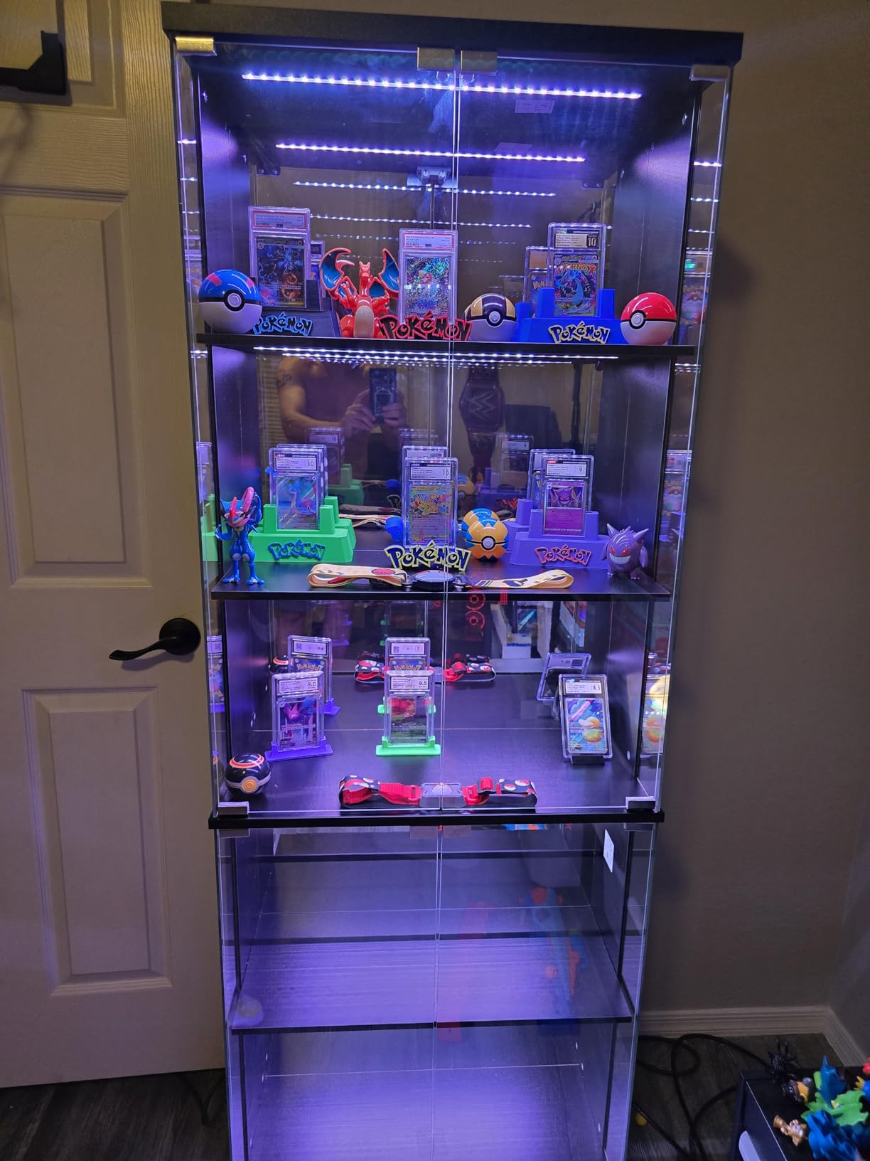Dystler Glass Display Cabinet with Doors and RGB LED Lights | 69