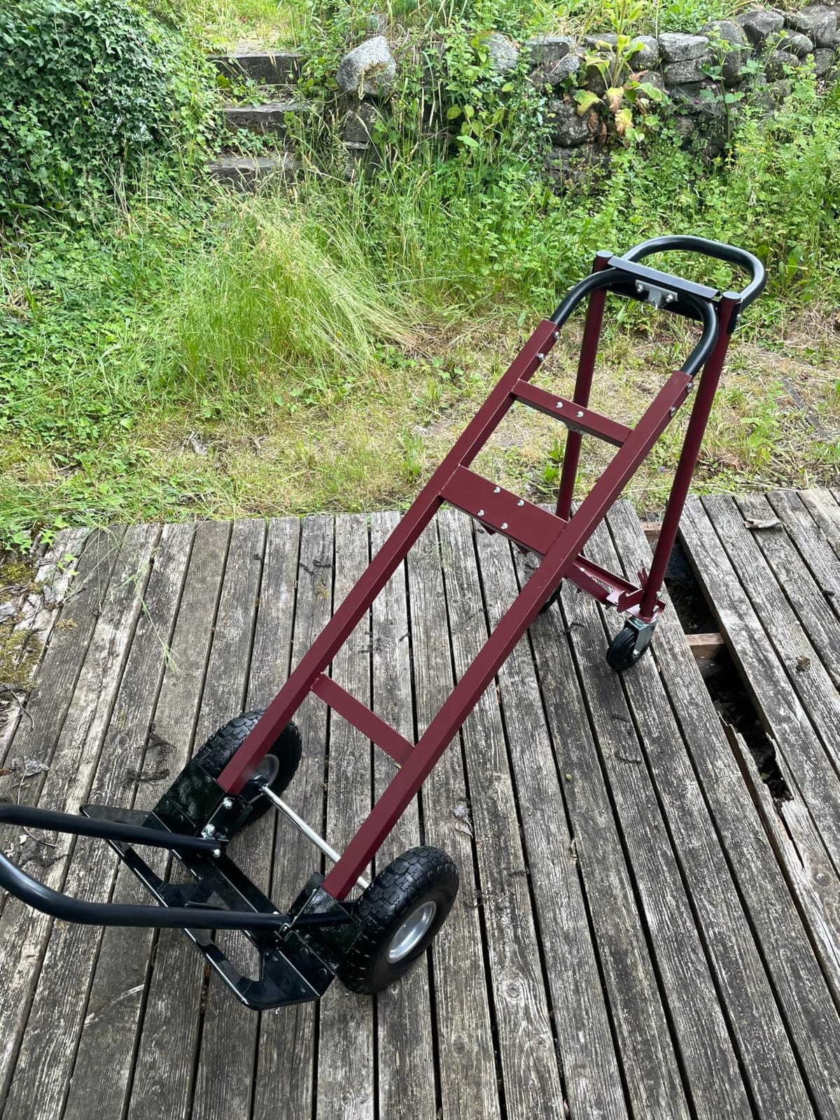 4in1 Heavy Duty Convertible Hand Truck, Alloy Steel Dolly Cart with Wheels, Foldable Hand Truck, 1000 Lbs Capacity with 10in Solid Tires & Tie-Down Straps customer photo 1