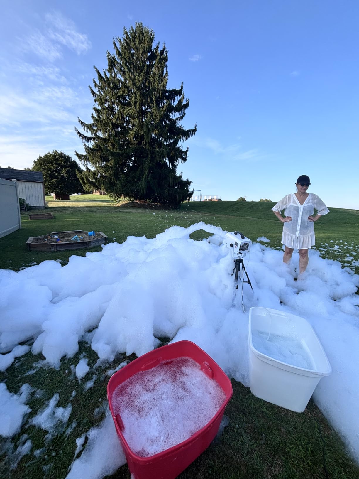 PILIN 600W Foam Machine for Party Electric Foam Cannon, Indoor Outdoor Heavy Duty Bubble Foam Maker customer photo 1
