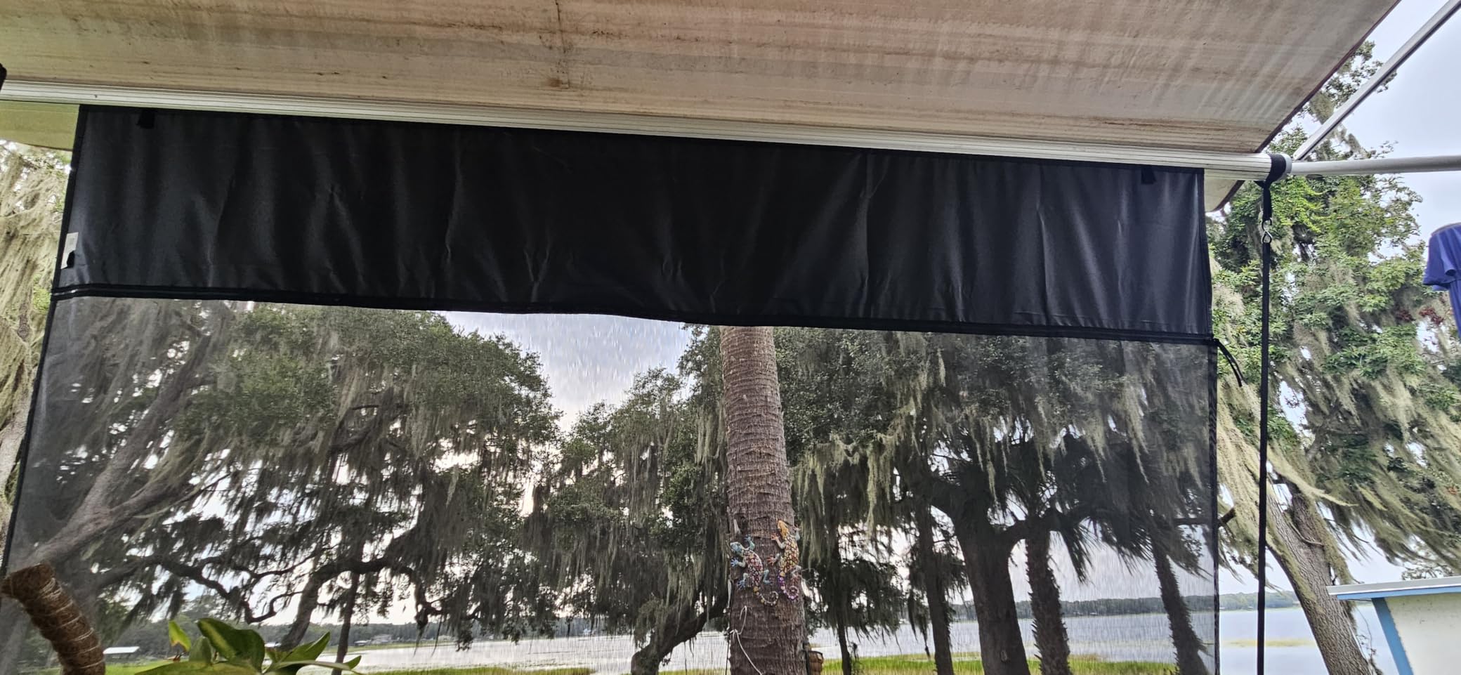 RV Awning Shade Screen with Zipper, 9' x 19'3