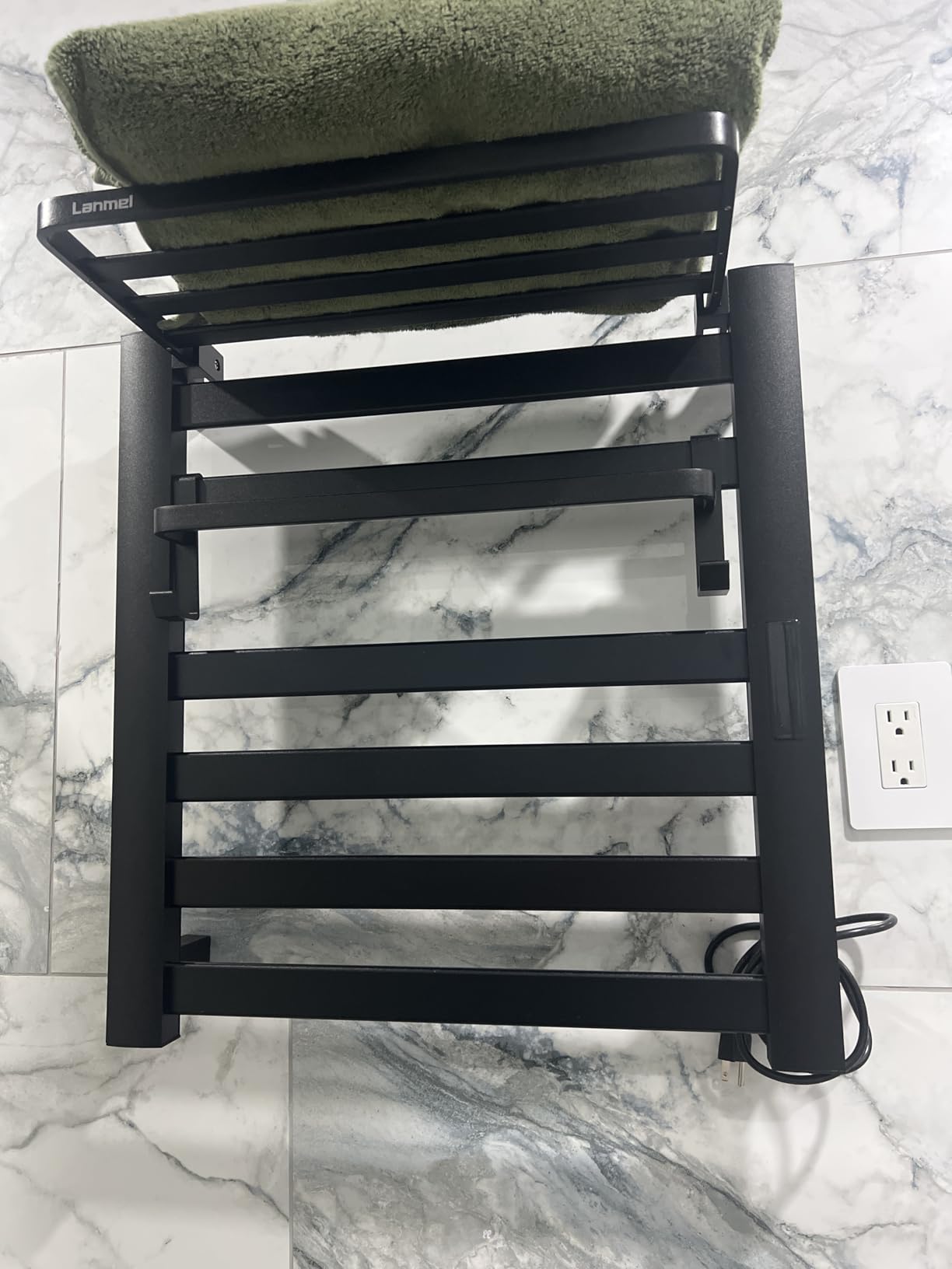LANMEL Towel Warmers for Bathroom, Wall Mounted Heated Towel Dryer Rack | 11.4