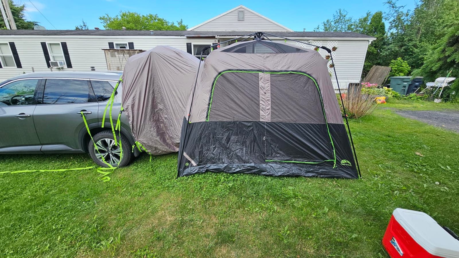 Happy Travel SUV Tents for Camping, 6 Person Instant Car Tent with Rainfly | 60 Seconds Easy Setup Pop up Tent, Waterproof Car Tailgate Tent, Cabin Tent with Expandable Carry Bag, 10'W X 10'L X 7.1'H customer photo 2