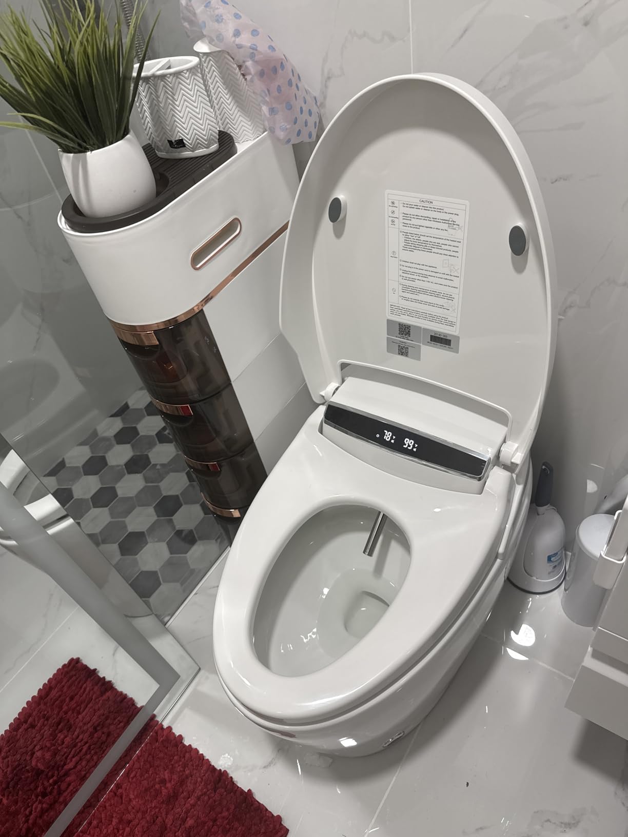 Smart Bidet Toilet, Foam Shield, Dual Flush(1.28/1.0 GPF) Auto Open Close | Heated Seat, UV Self Clean Nozzle, Instant Warm Water, Dry, Night Light, ADA Height for Bathrooms - Tankless customer photo 2