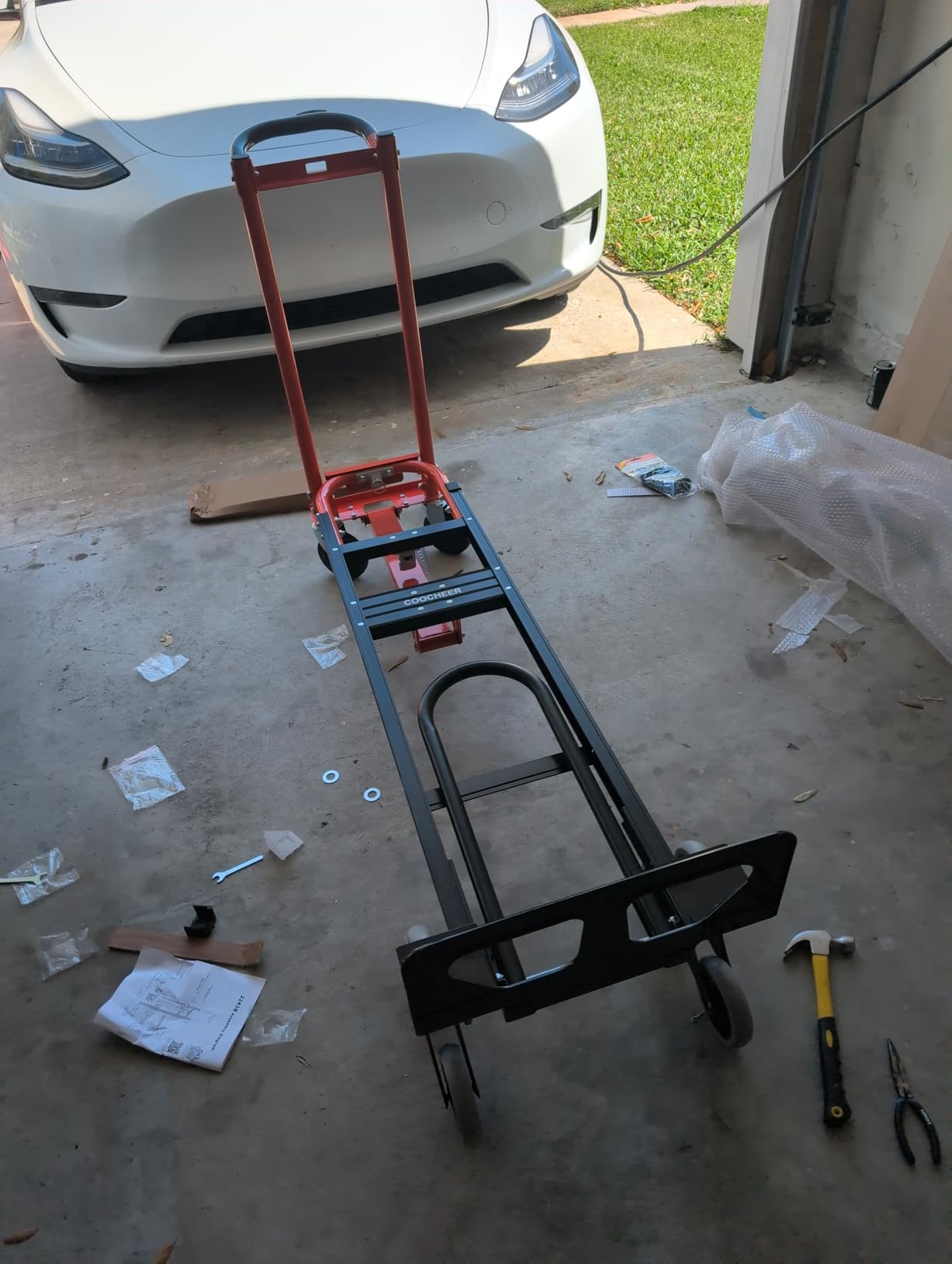 600lb Aluminum Hand Truck Heavy Duty Dolly, 10-Inch Pneumatic Tires, Cart | Industrial Utility Cart for home moving, office, warehouse, factory, delivery moving use, 18x7in base plate, 2 bungee cords customer photo 1