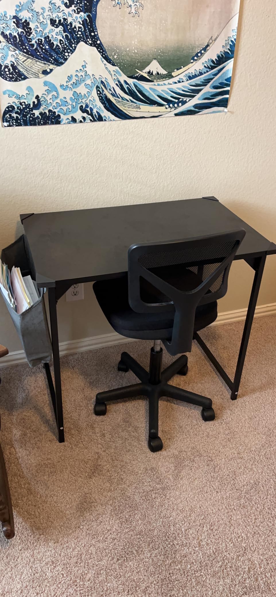 DUMOS Standing Desk with Wheels, Rolling Desk, Laptop Table | Adjustable Height, Portable Computer Workstation, Tilting Desktop, Home Office Classroom Bedside, Black customer photo 2