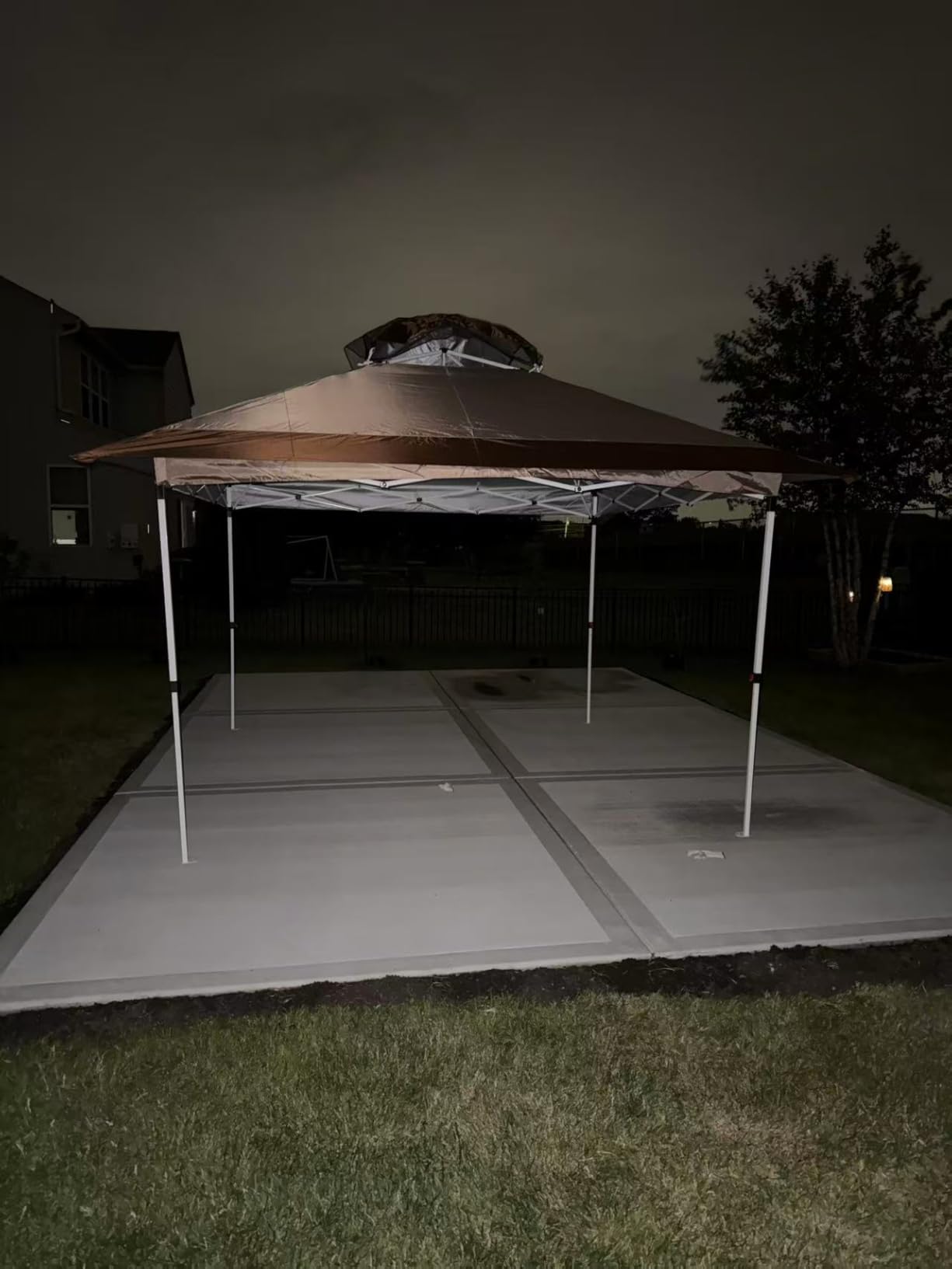 HOTEEL 10x15 Hardtop Gazebo with Flame-Retardant Curtain & Netting, Hot Tub Gazebo with Galvanized Steel Double Roof, Heavy Duty Permanent Pavilion Outdoor for Patio, Frame Thickened, Brown customer photo 2
