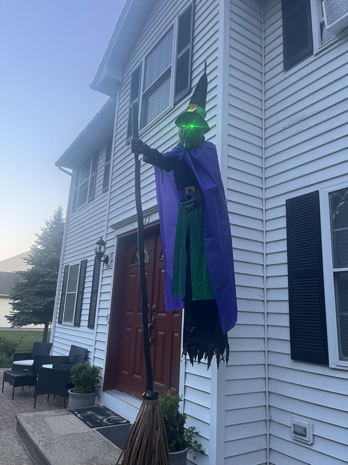 Halloween Decorations Outdoor - 12 Ft Animated Hovering Witch Animatronics | Halloween Animatronics Prop with Sound & Touch Activated Sensor - Spooky Scary Decor for Home Outside Garden Yard Lawn customer photo 1