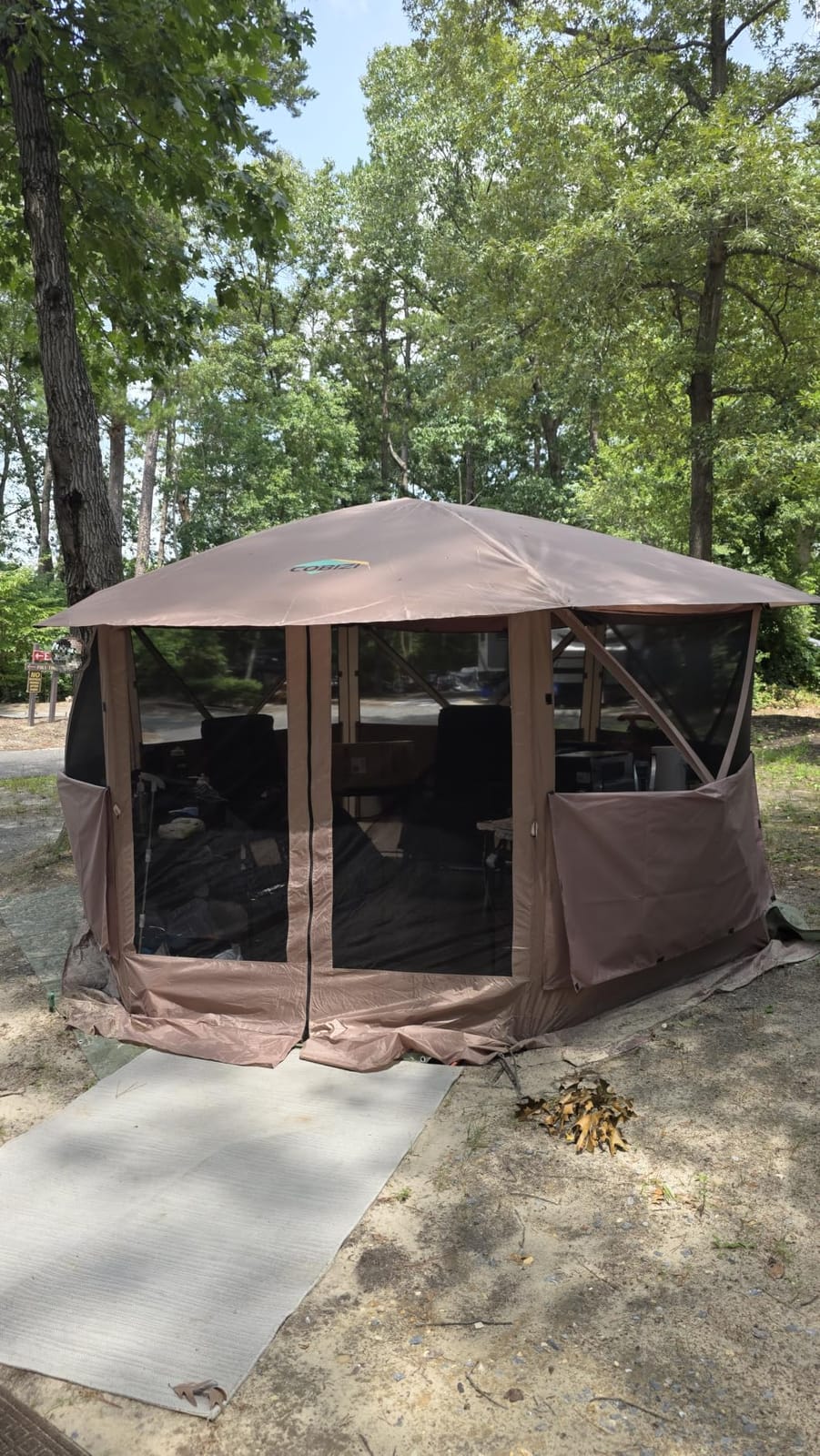 COBIZI 12x12 Pop Up Gazebo, Screen Tent with Carry Bag & Stakes, Blue | Portable Screen House, Gazebos on Clearance, 5 Sidewalls, Mosquito Netting, for Camping, Backyard, Garden, Beach customer photo 1