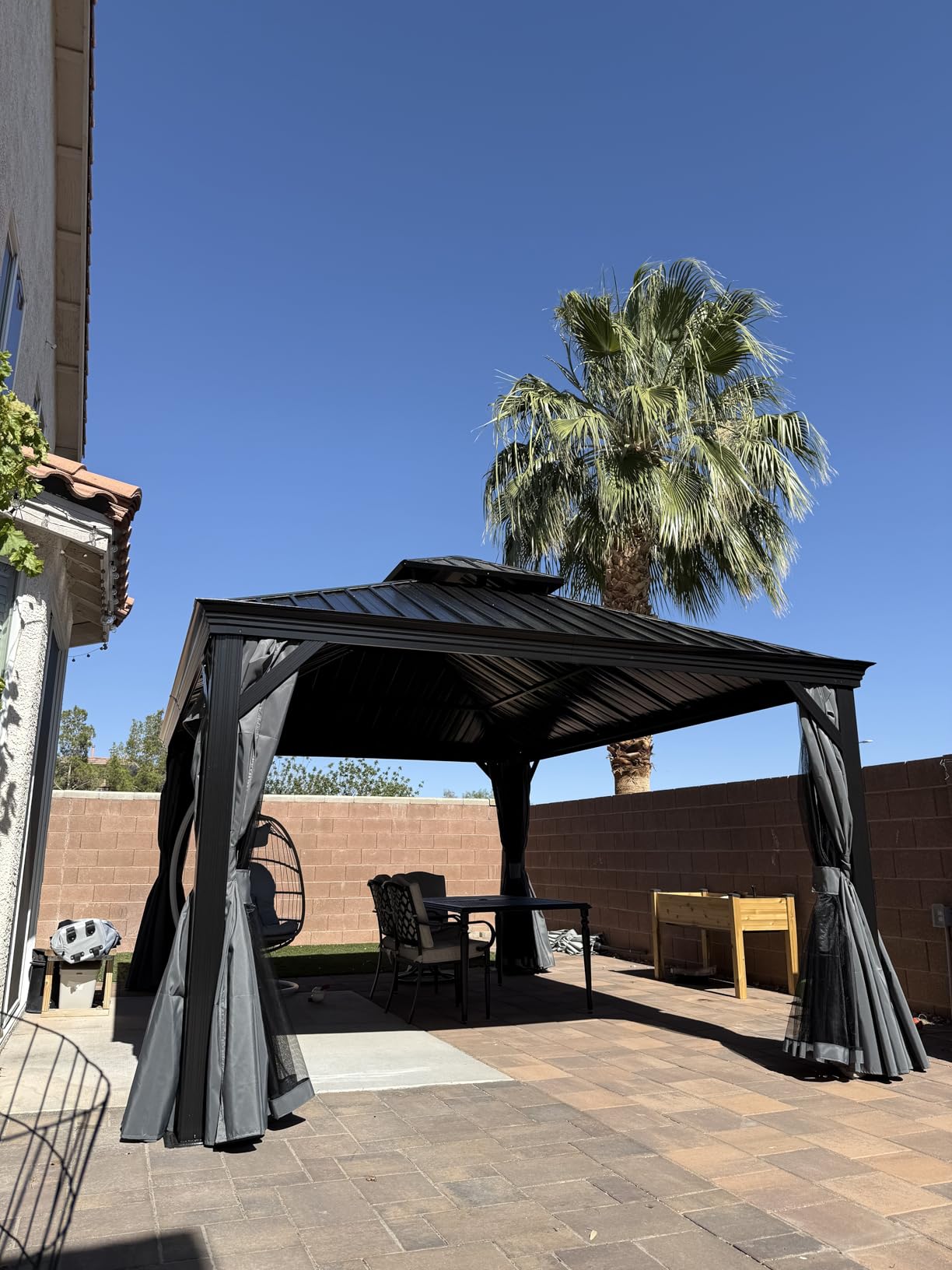 Aoxun 12' X 20' Hardtop Gazebo with Drainage, Aluminum Outdoor Gazebos | Patio Pergola with 4.7