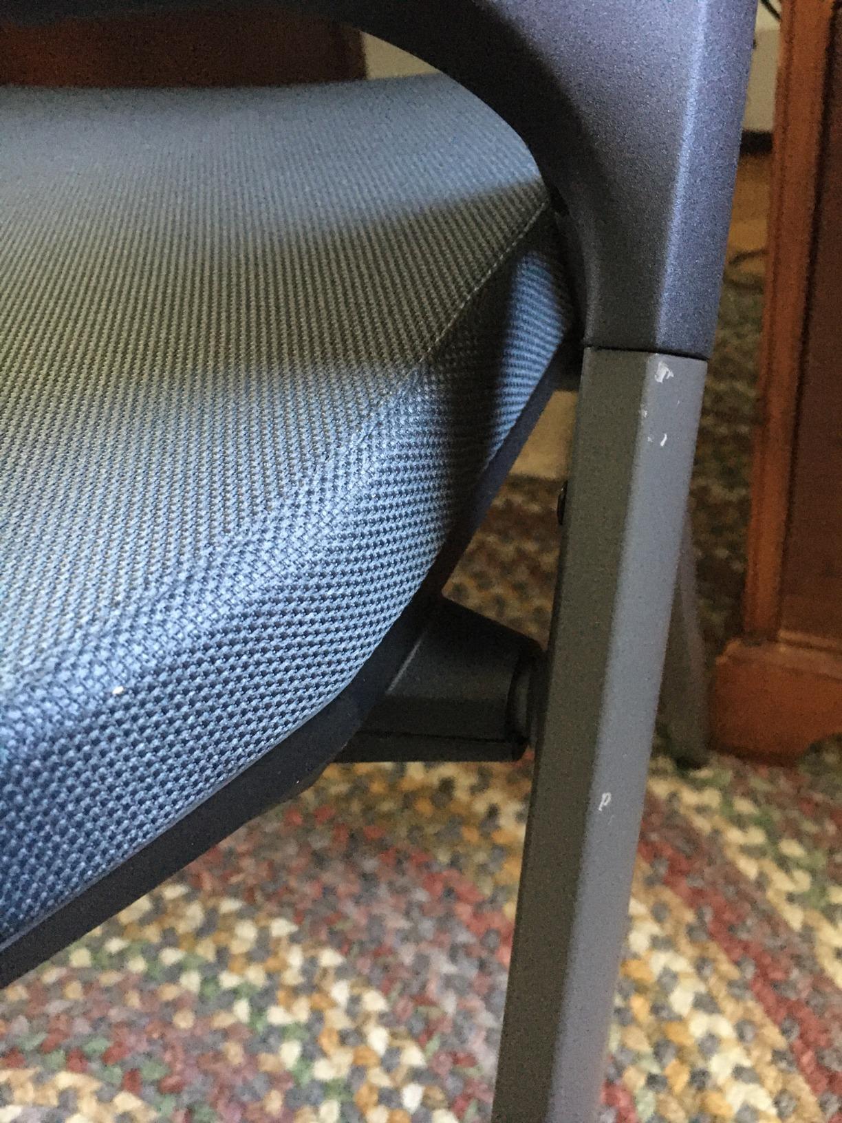 CLATINA Ergonomic Stackable & Foldable Conference Room Chairs, Mesh Office Chair with Arms and Wheels for Office Waiting Room Meeting Lobby Church School Receptions and Training Black (4 pk) customer photo 1