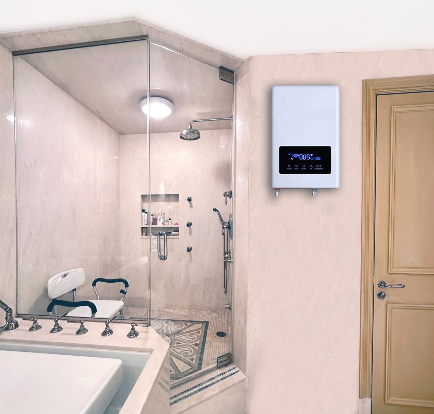 Tankless Water Heater Electric 110V 3000W Under Sink Water Heater with F/C Temperature Display customer photo 2
