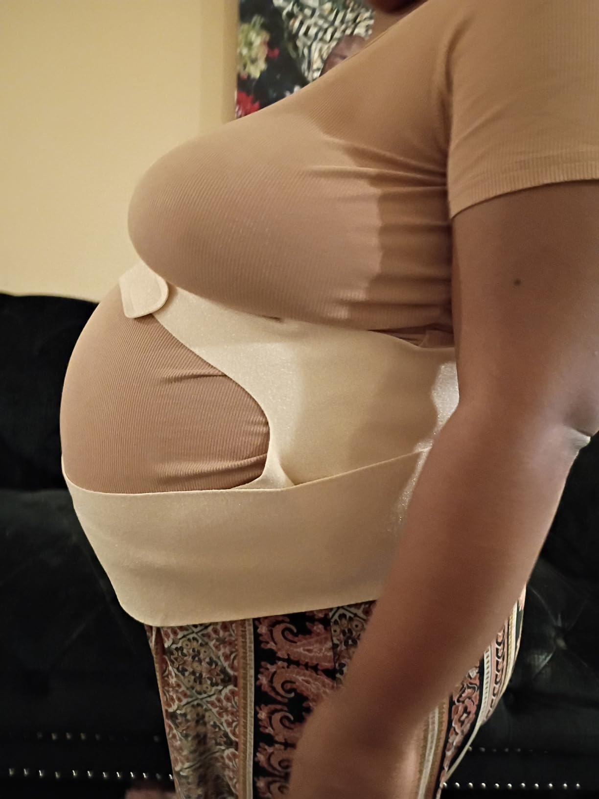 Pregnancy Belly Band with Extra-Wide Back Support for Hips & Pelvis | Two Support Modes, Full-Surface Adjustable Fit, Easy-On Design, Stay-Put Silicone Grips, Breathable Mesh Comfort customer photo 2
