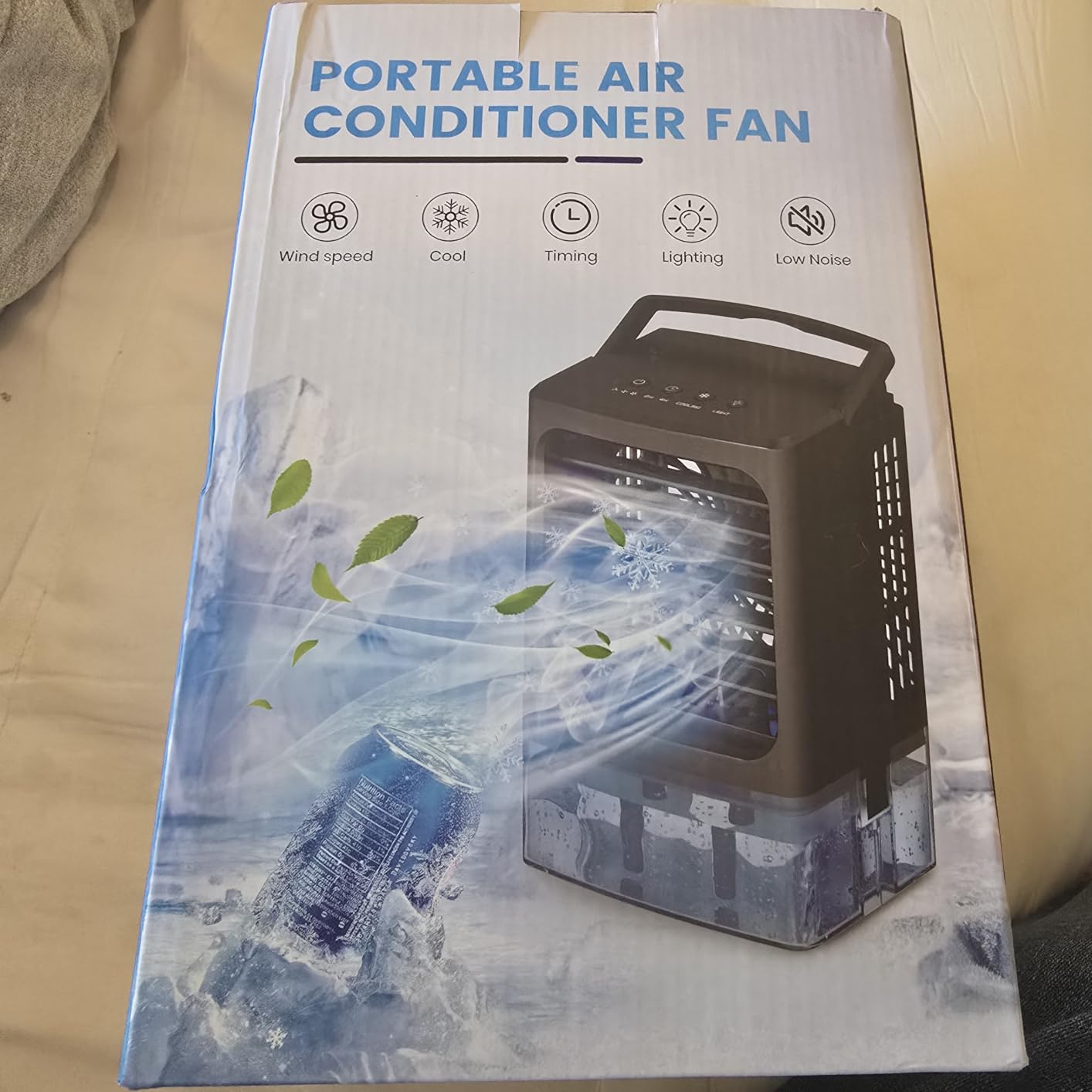 Portable Air Conditioners, Upgraded Portable AC Small Air Conditioner Personal Air Cooler Mini Evaporative Cooler 3 Wind Speed Portable Small AC with 7 Night Light for Room Home Bedroom Office customer photo 1