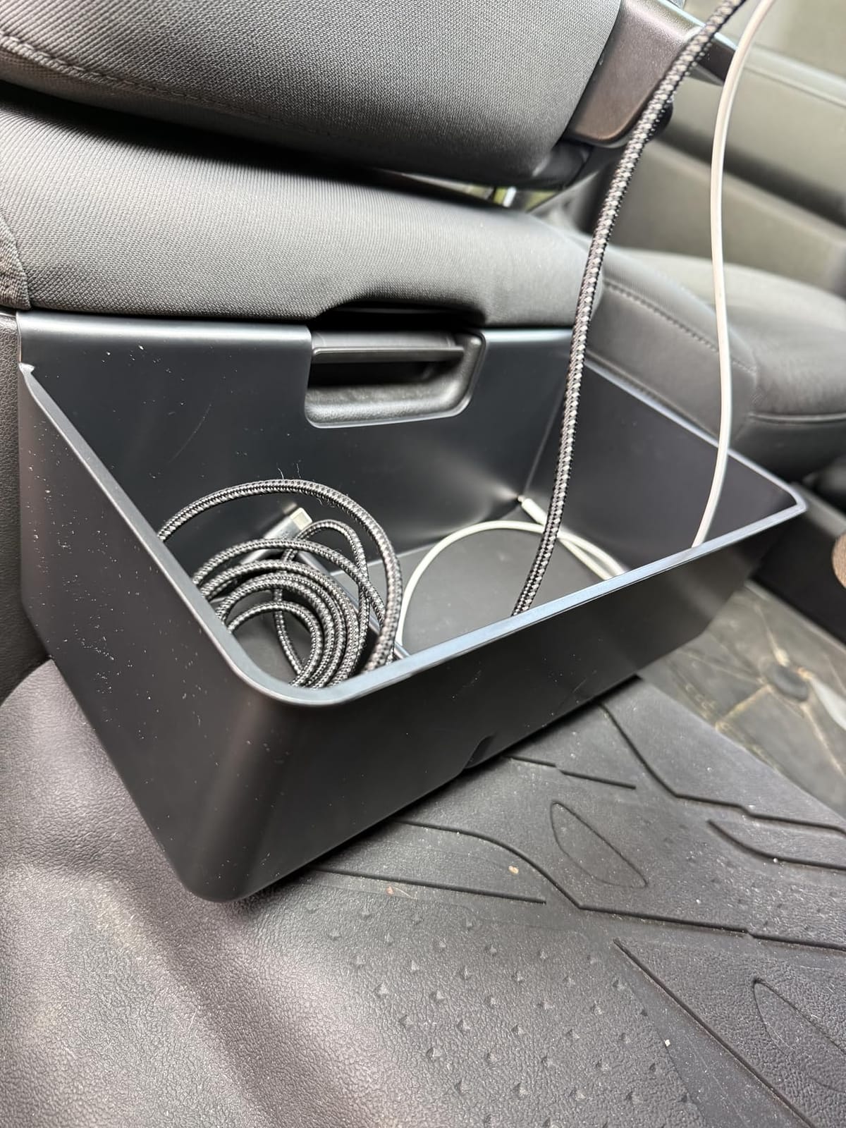 Floor Center Console Organizer for Tesla Cybertruck 2024-2026, Cybertruck Accessories Interior Storage Box, Double Layer Tray Insert, Anti-Slip TPE Console Organizer customer photo 1