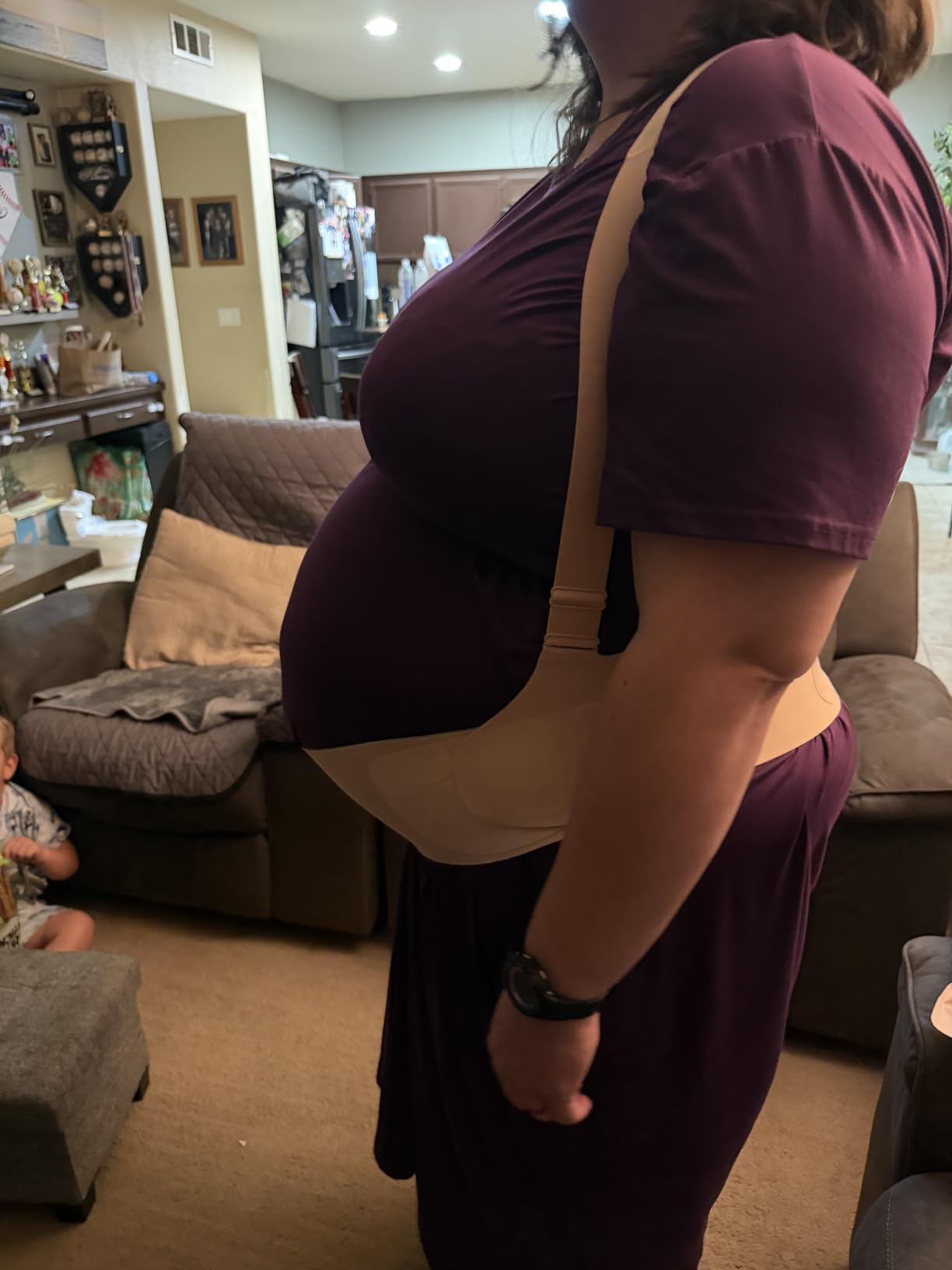 Momcozy Go As You Grow Belly Bands for Pregnant Women - For Twins/Multiples | 3-Zone Support Redistributes Weight from Fast-Growing Bumps across the Belly, Back and Shoulders for Stable All-Day Comfort customer photo 1